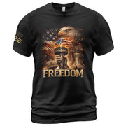 Freedom T Shirt, Freedom Eagle Liberty Torch American Flag Patriotic Vintage - Freedom Shirts for Men - Rust Field Wear