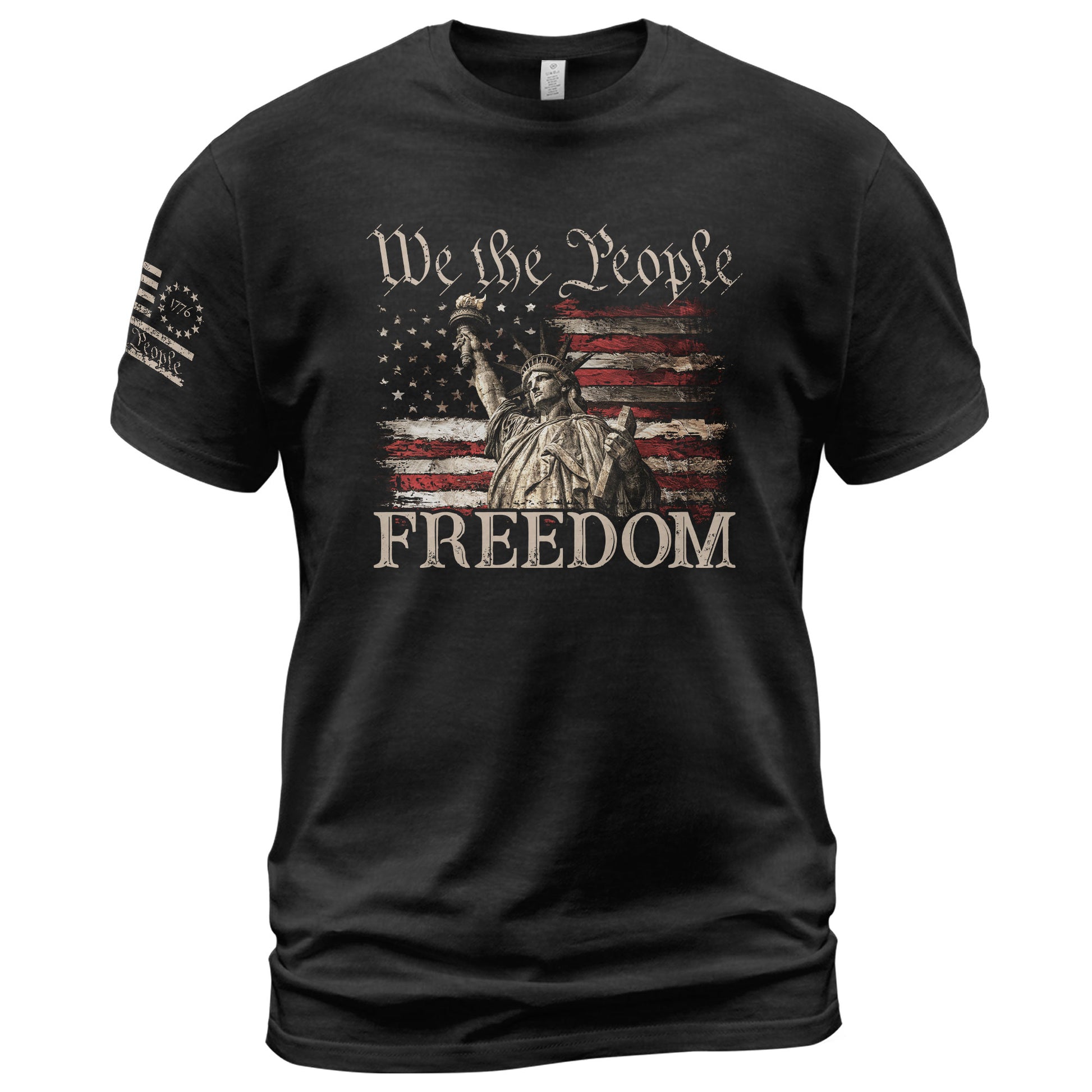 Freedom We The People Statue of Liberty American Flag Patriotic, Patriotic T Shirts - Freedom Shirts for Men - Rust Field Wear