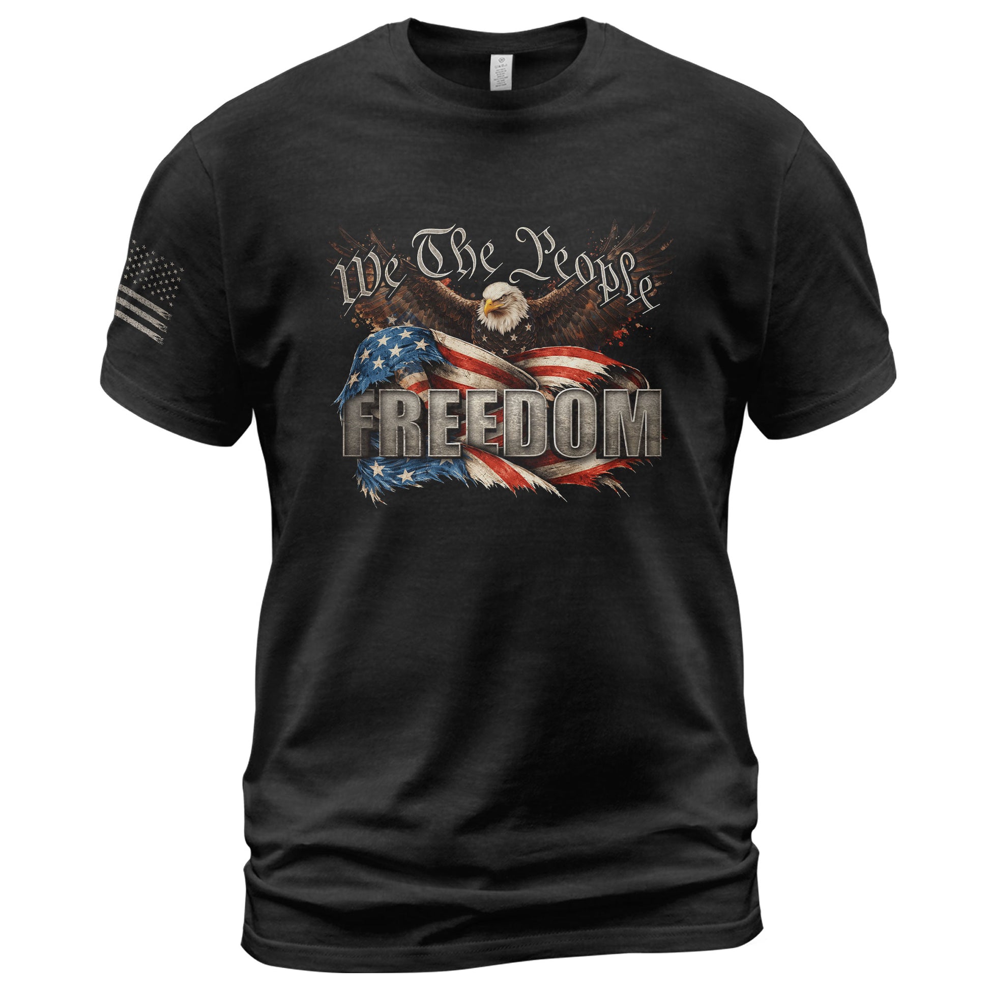Patriotic T Shirts, American Pride Freedom We The People Flag Eagle Patriotic - Freedom Shirts for Men - Rust Field Wear