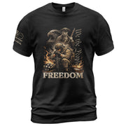We The People Military Veteran Patriotic Eagle Flag - Freedom Shirts for Men, Patriotic T Shirts - Rust Field Wear