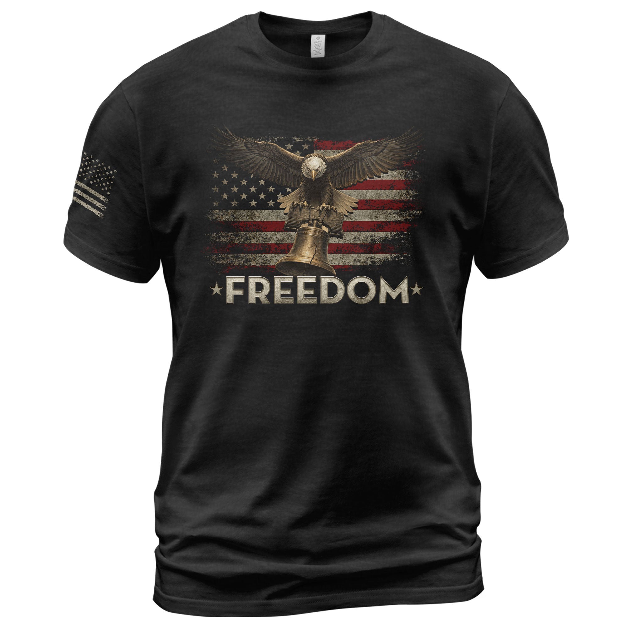 Freedom Shirts for Men, Freedom American Flag Eagle Liberty Bell Patriotic Vintage Pride - Patriotic T Shirts - Rust Field Wear