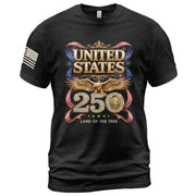 1776-2026 250th Anniversary T-Shirt - United States Golden Eagle Luxury Graphic - Rust Field Wear