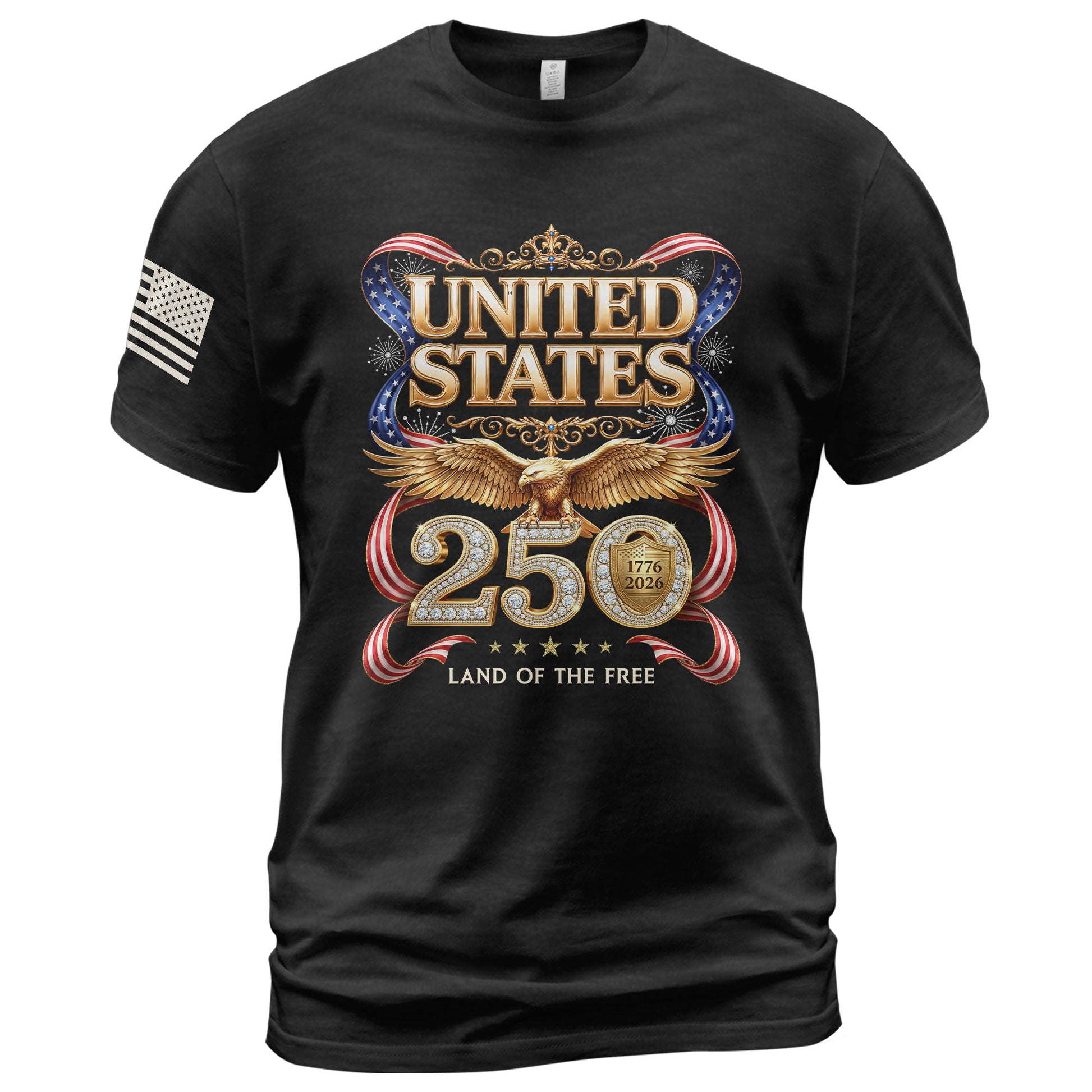 1776-2026 250th Anniversary T-Shirt - United States Golden Eagle Luxury Graphic - Rust Field Wear
