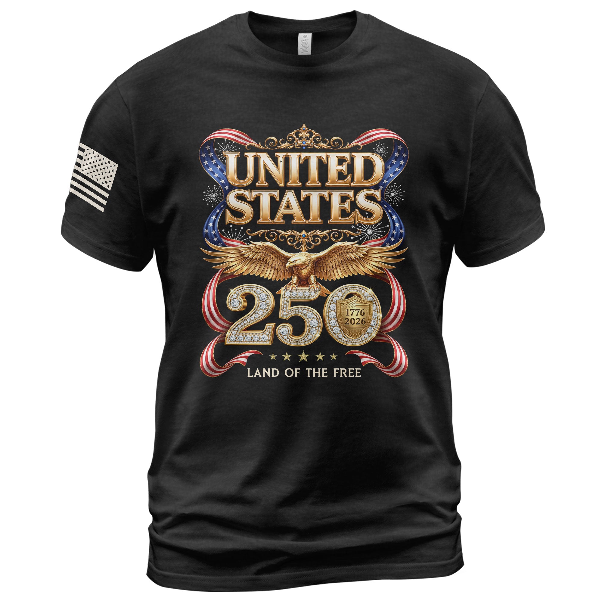 1776-2026 250th Anniversary T-Shirt - United States Golden Eagle Luxury Graphic - Rust Field Wear