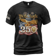 We the People 250 Years 1776-2026 T-Shirt - Capitol Liberty Eagle Patriotic Tee - Rust Field Wear