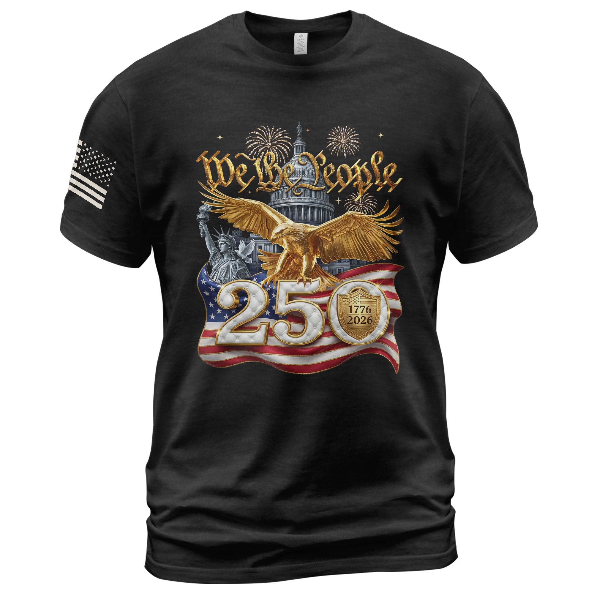 We the People 250 Years 1776-2026 T-Shirt - Capitol Liberty Eagle Patriotic Tee - Rust Field Wear