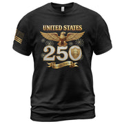 Patriotic 250 Years T-Shirt 1776-2026 - United States Golden Eagle Anniversary Shirt - Rust Field Wear