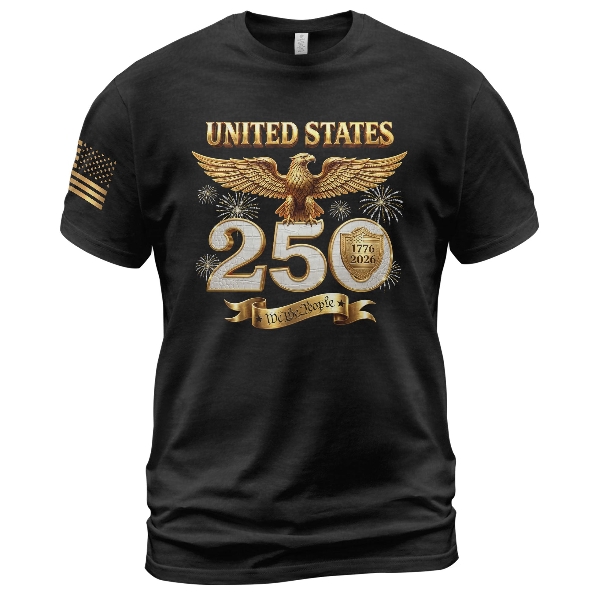 Patriotic 250 Years T-Shirt 1776-2026 - United States Golden Eagle Anniversary Shirt - Rust Field Wear
