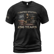 1776 2026 Shirt Vintage Abraham Lincoln Playing Guitar US Flag Patriotic 250 Years Tee - Rust Field Wear