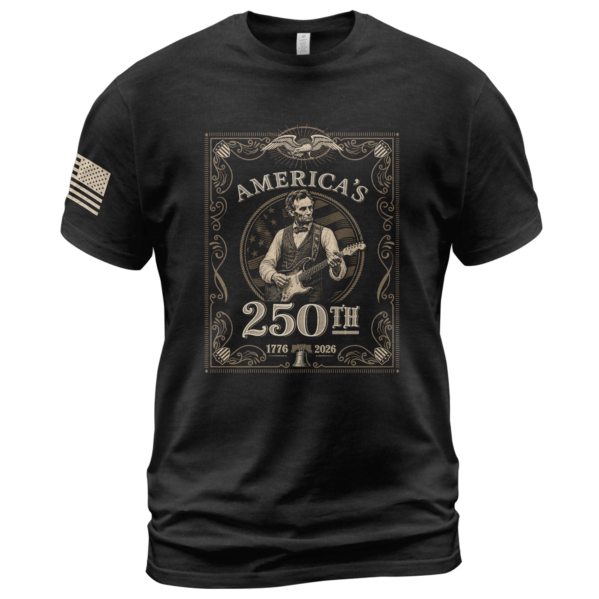 America’s 250th Anniversary Lincoln Playing Guitar Shirt 1776–2026 Vintage USA Independence - Rust Field Wear
