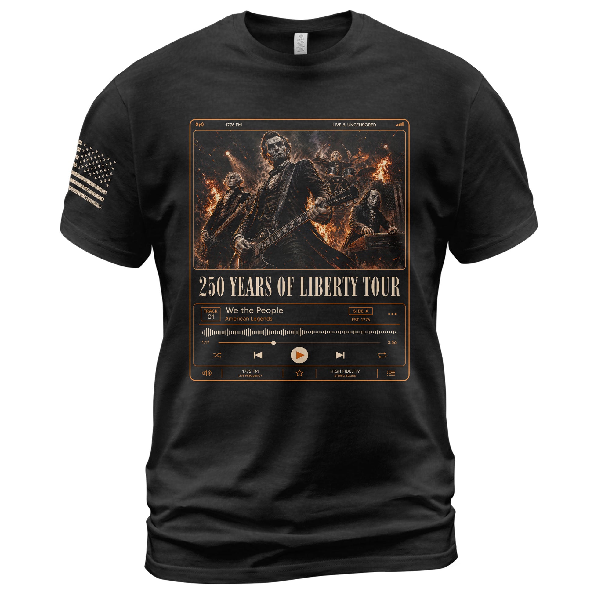 250 Years of Liberty Tour Shirt Vintage Patriotic Rock Band USA Freedom Tee - Rust Field Wear