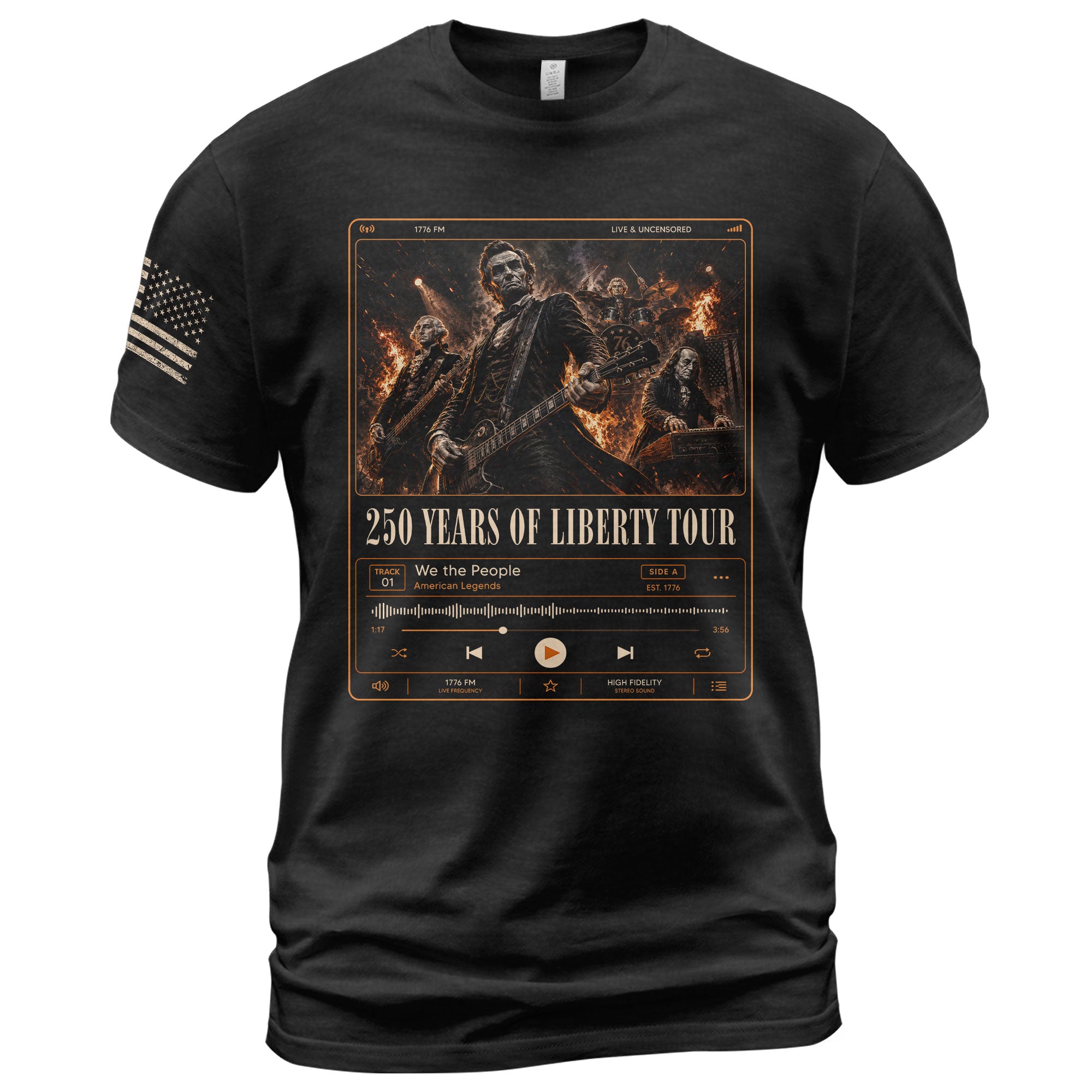 250 Years of Liberty Tour Shirt Vintage Patriotic Rock Band USA Freedom Tee - Rust Field Wear