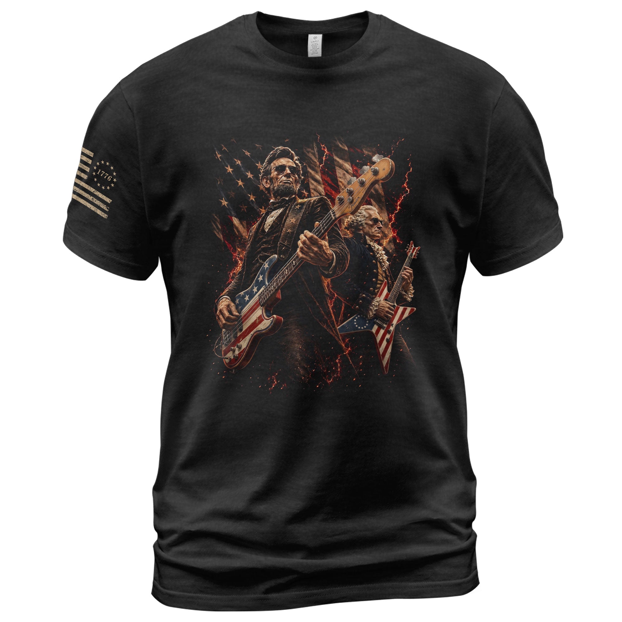 Patriotic Guitar Heroes Shirt 250 Years of Freedom Vintage American Rock Tee - Rust Field Wear
