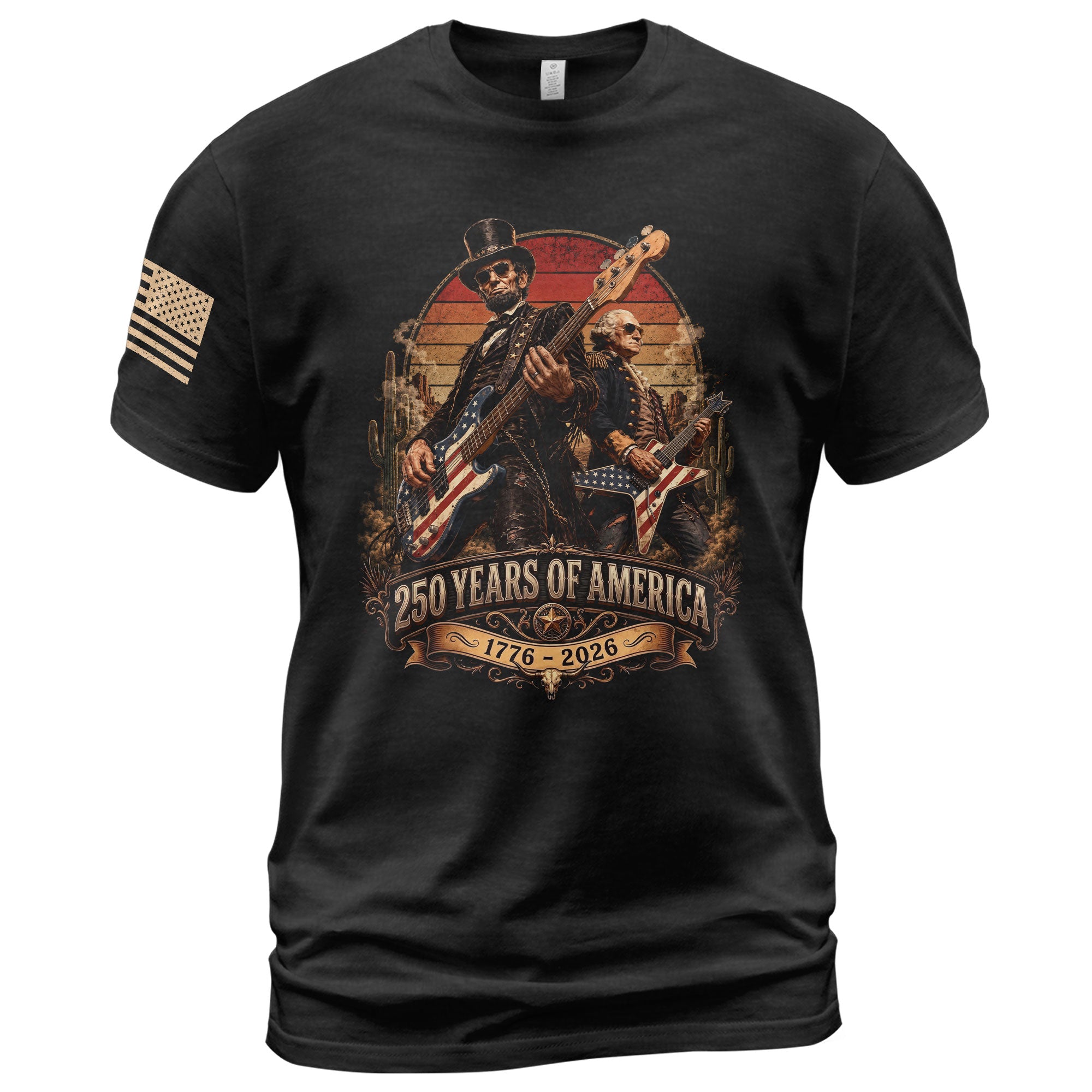 250 Years of America Shirt Vintage Patriotic Guitar Rock Freedom Tee 1776–2026 - Rust Field Wear