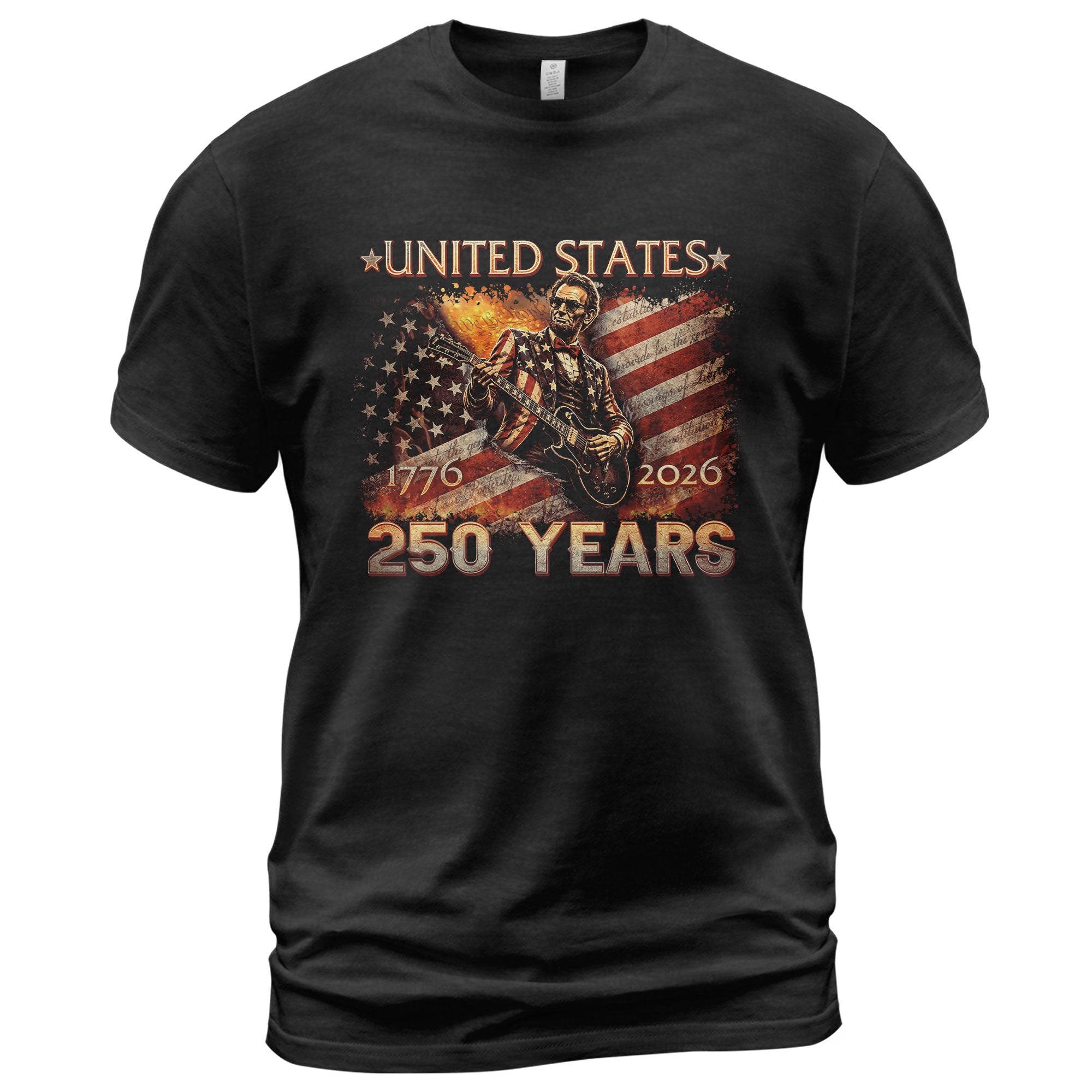 Lincoln 1776-2026 Patriotic Graphic T Shirt - Unisex Summer Tee for History Lovers - Rust Field Wear