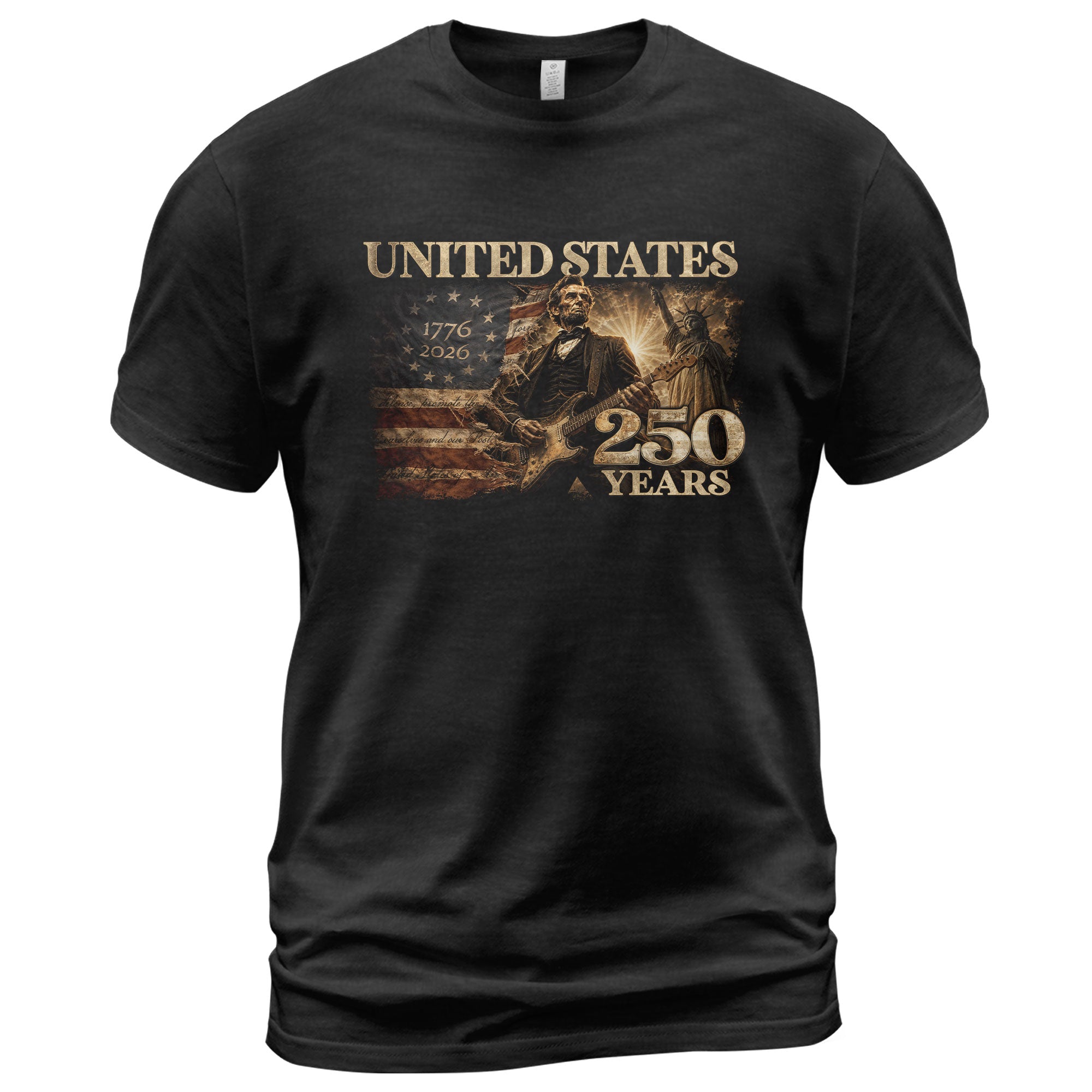 1776-2026 Patriotic Historical Graphic T Shirt - Lincoln Unisex Casual Wear Tee - Rust Field Wear