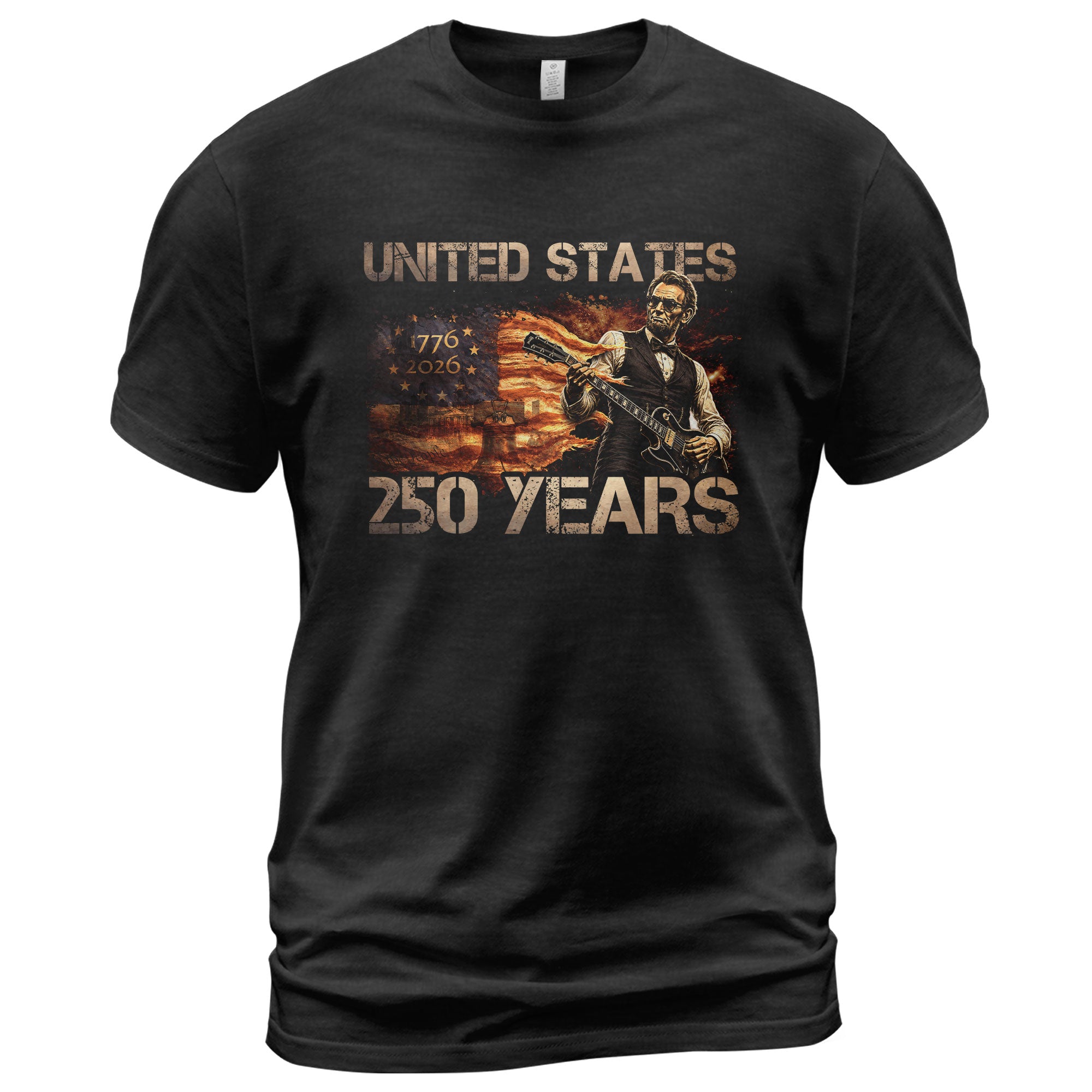 Abraham Lincoln 1776-2026 Patriotic Graphic Tee - Unisex Summer Apparel for Fans - Rust Field Wear