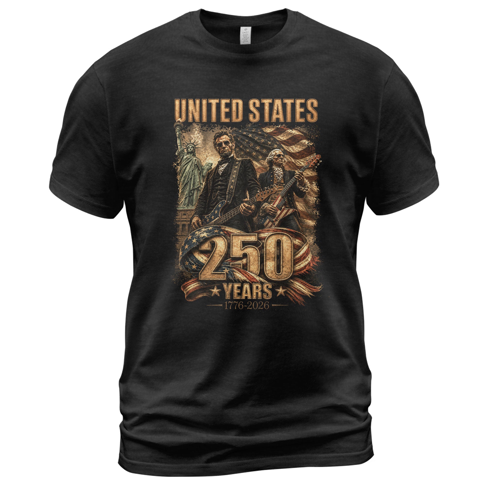 Patriotic 1776-2026 Presidents T Shirt - Lincoln Washington Graphic Unisex Top Item - Rust Field Wear