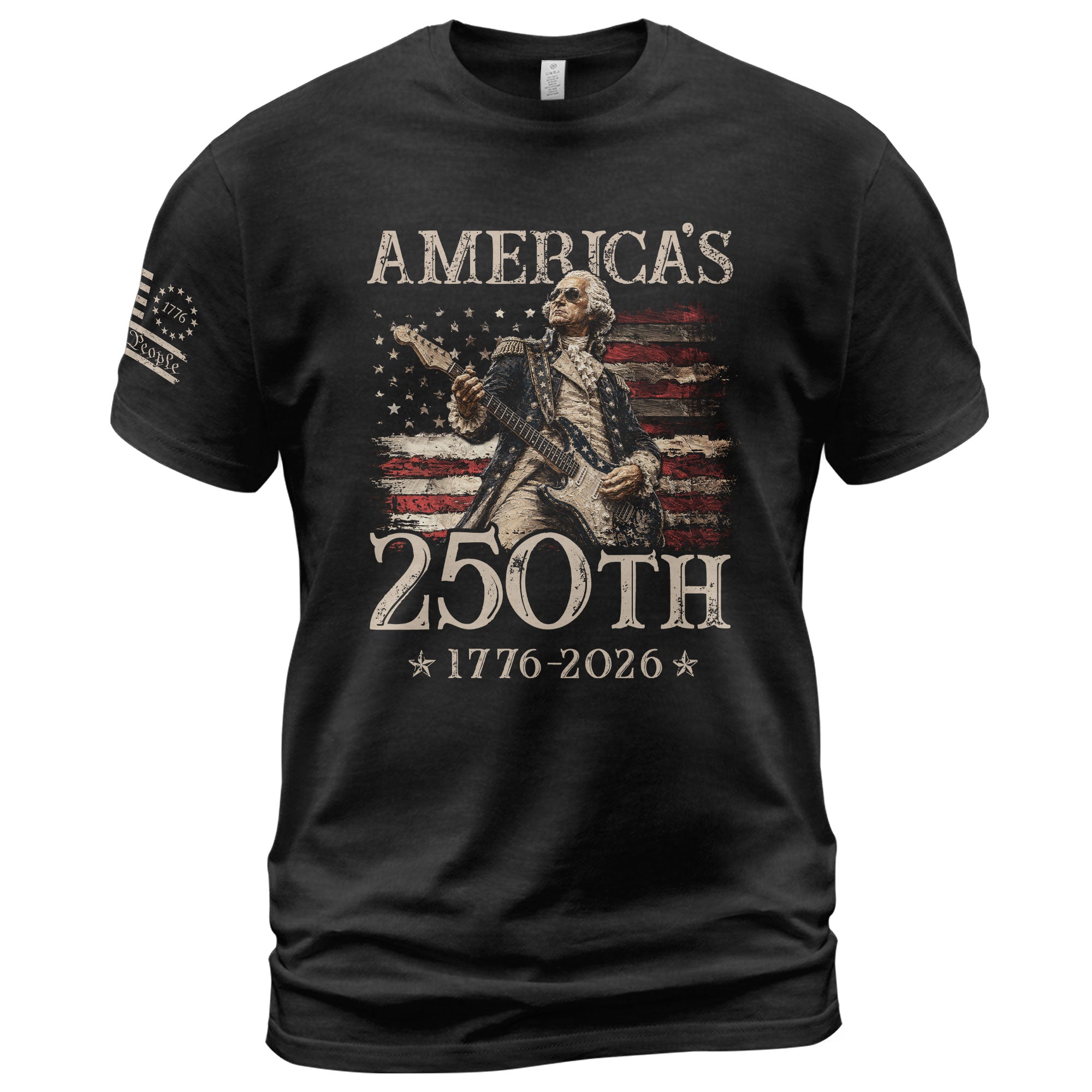 Iconic George Washington Guitar Shirt 1776-2026 Patriotic Graphic Tee Heritage Apparel Gift - Rust Field Wear