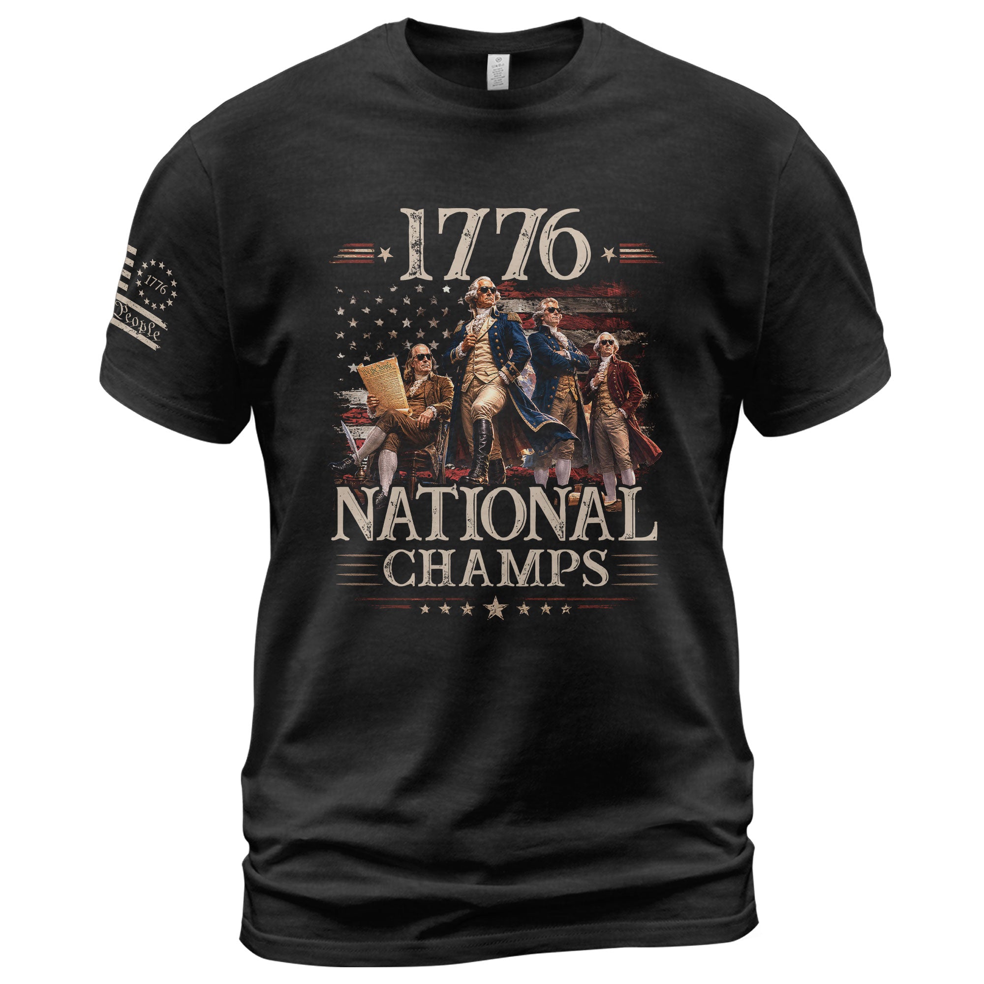 1776 National Champs Shirt Retro Independence Day Men American Pride Graphic Tee - Rust Field Wear