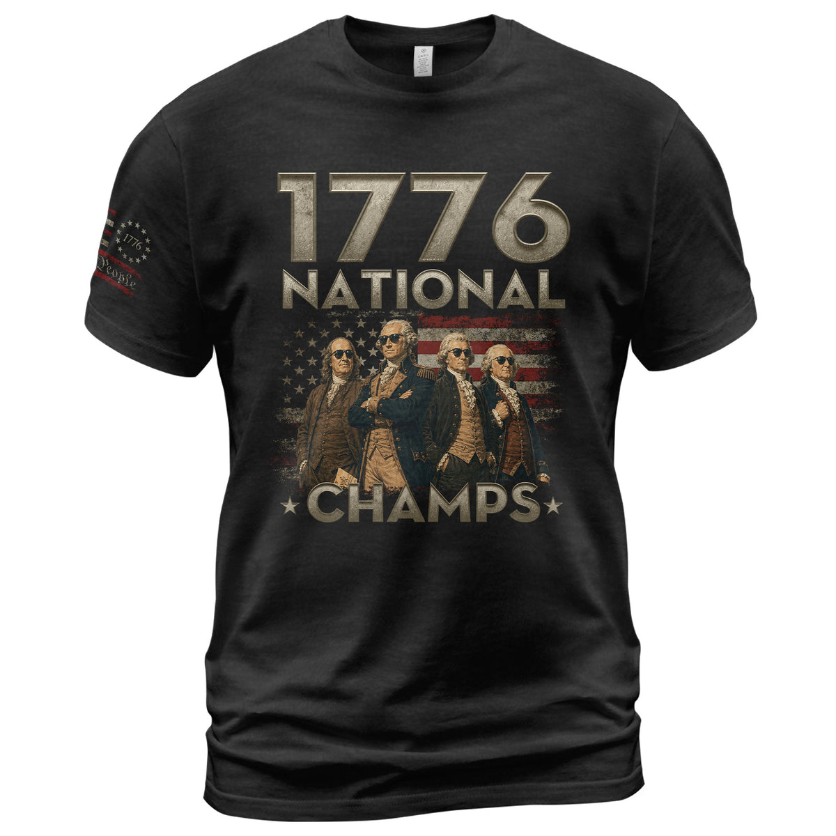 1776 National Champs Shirt Retro Independence Day American Pride Men Cool Graphic Tee - Rust Field Wear