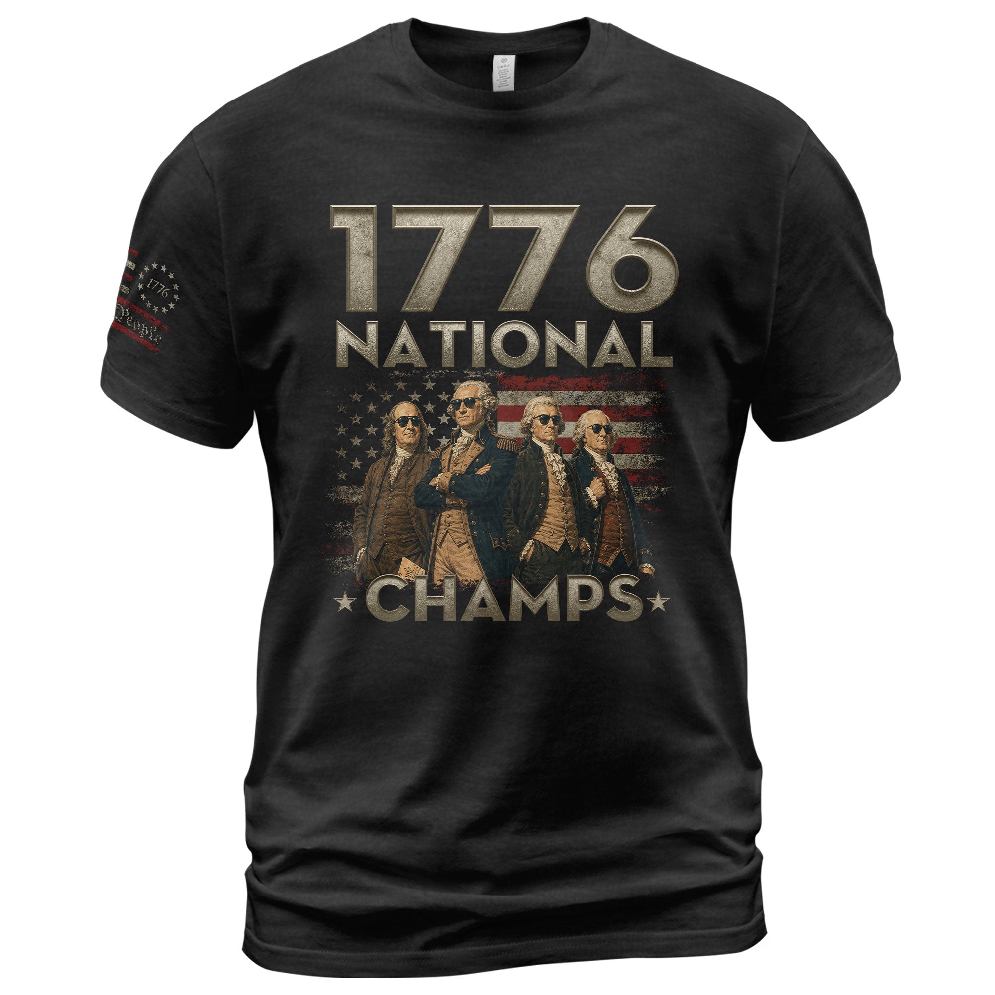 1776 National Champs Shirt Retro Independence Day American Pride Men Cool Graphic Tee - Rust Field Wear