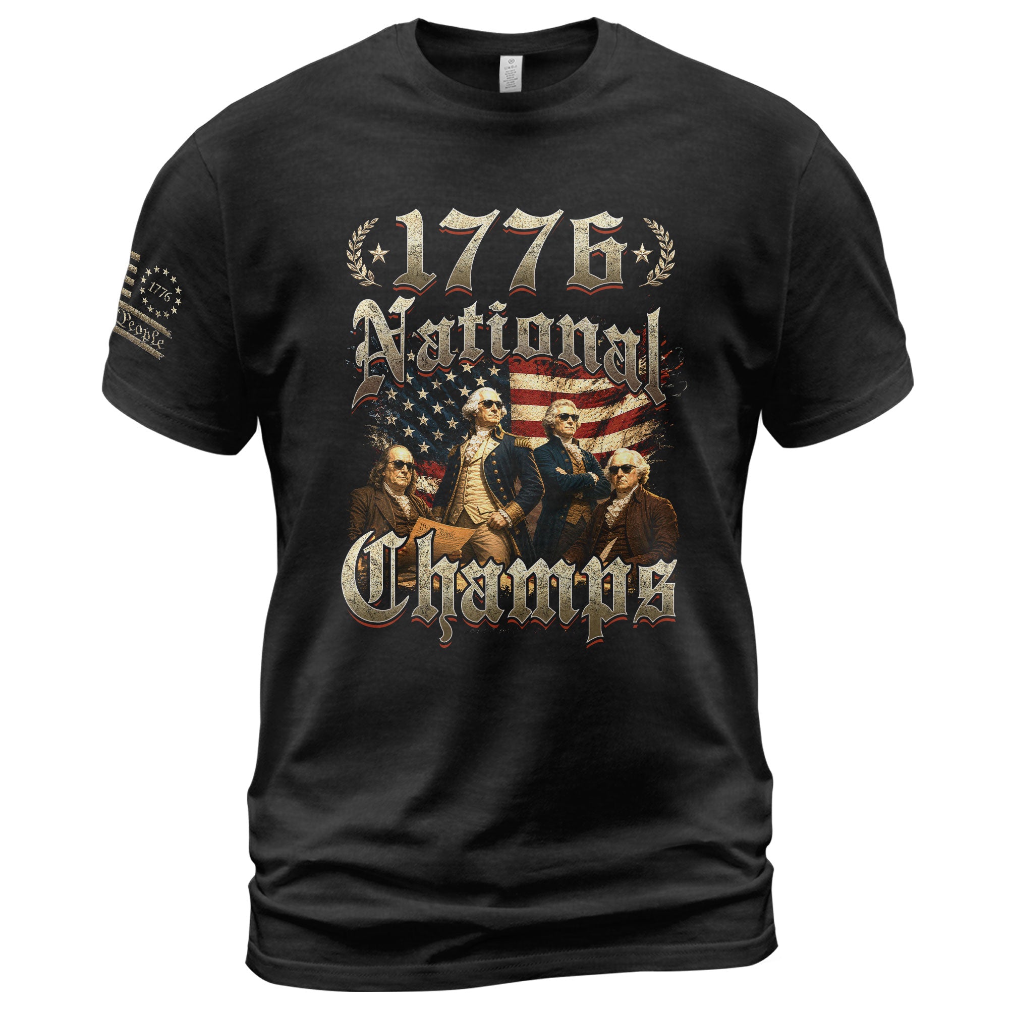 1776 National Champs T-Shirt Vintage US Founding Fathers Patriotic 4th of July Graphic Tee - Rust Field Wear