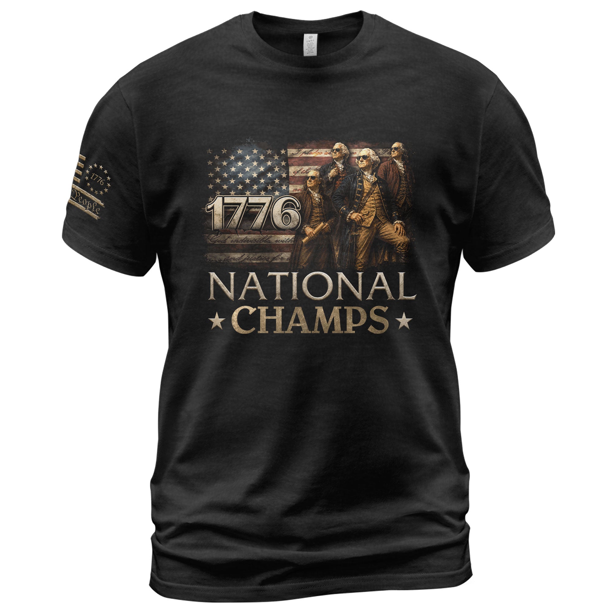 1776 National Champs T-Shirt Patriotic US Founding Fathers 4th of July Vintage Graphic Tee - Rust Field Wear