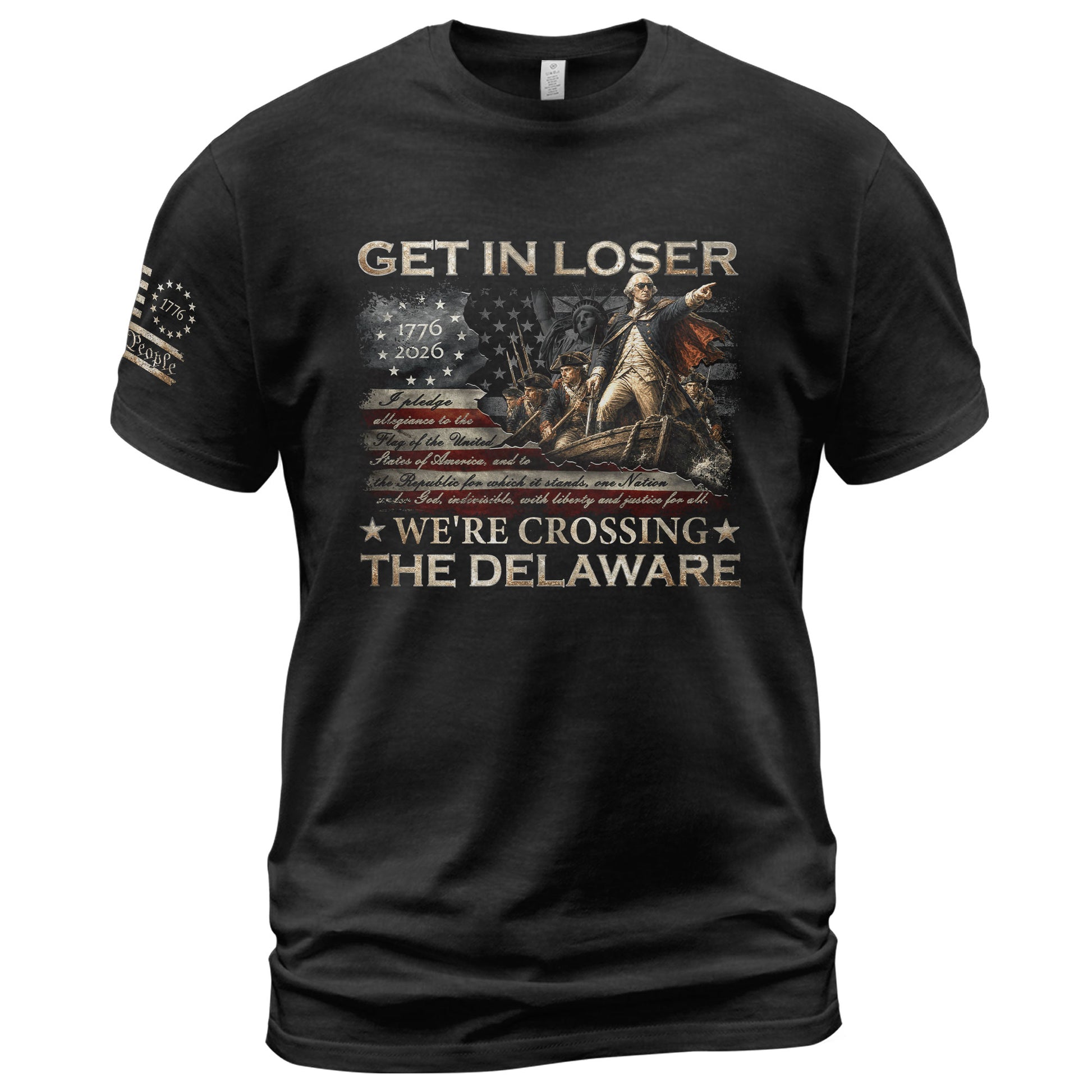 The Delaware Crossing Patriotic Tee - Historic 1776-2026 Commemorative Cotton Apparel - Rust Field Wear