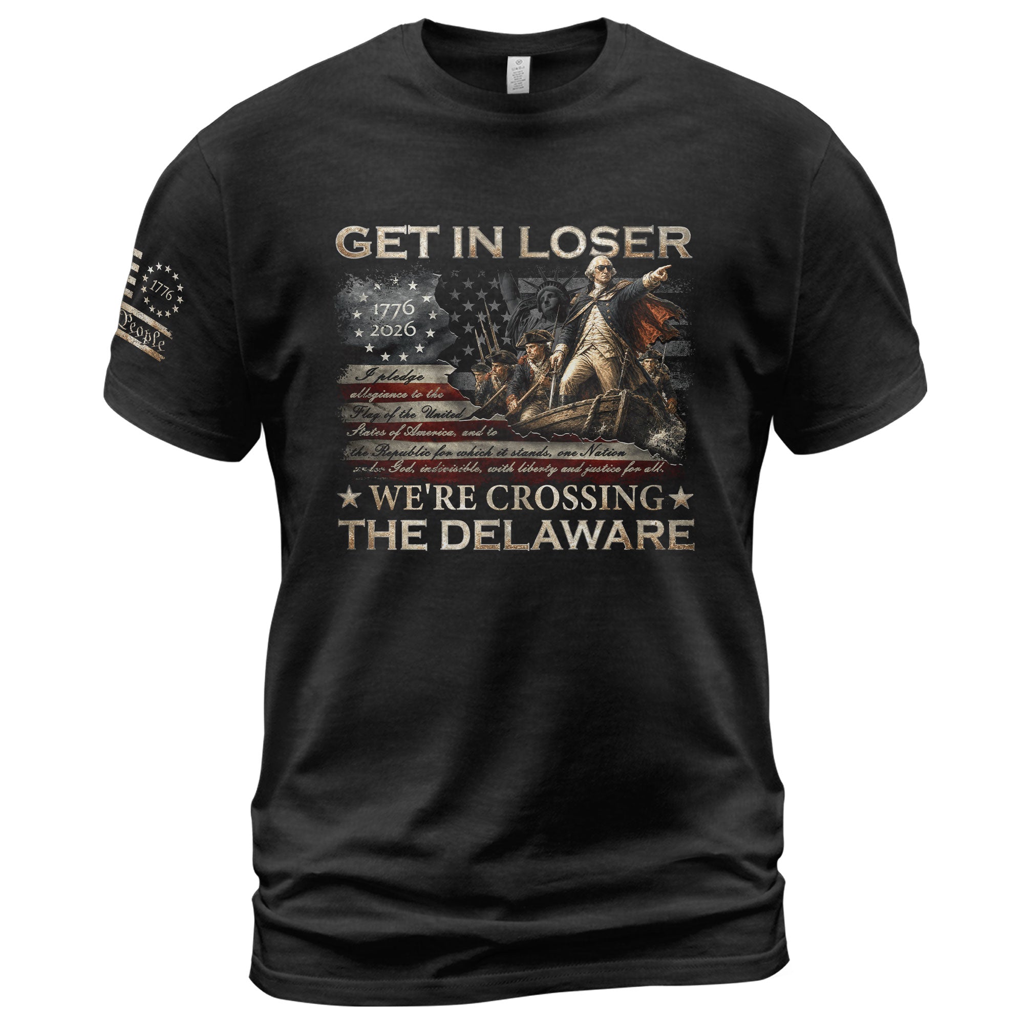 The Delaware Crossing Patriotic Tee - Historic 1776-2026 Commemorative Cotton Apparel - Rust Field Wear