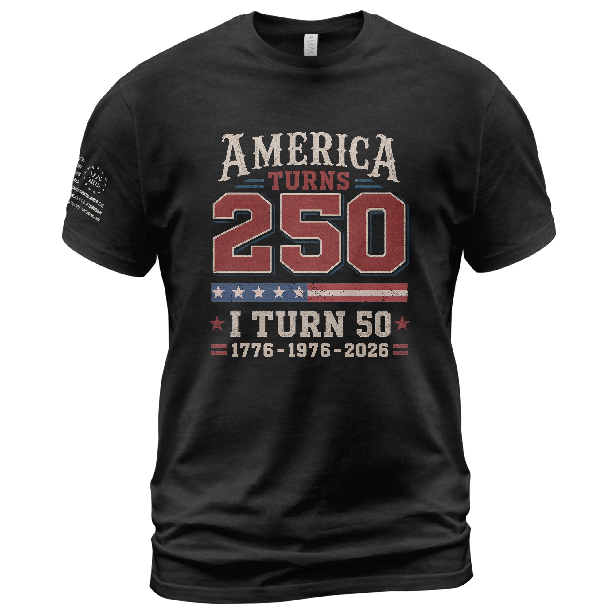 Born In 1976 - 50th Birthday Graphic Tee - Celebrating A Historic 250 Year Milestone - Rust Field Wear