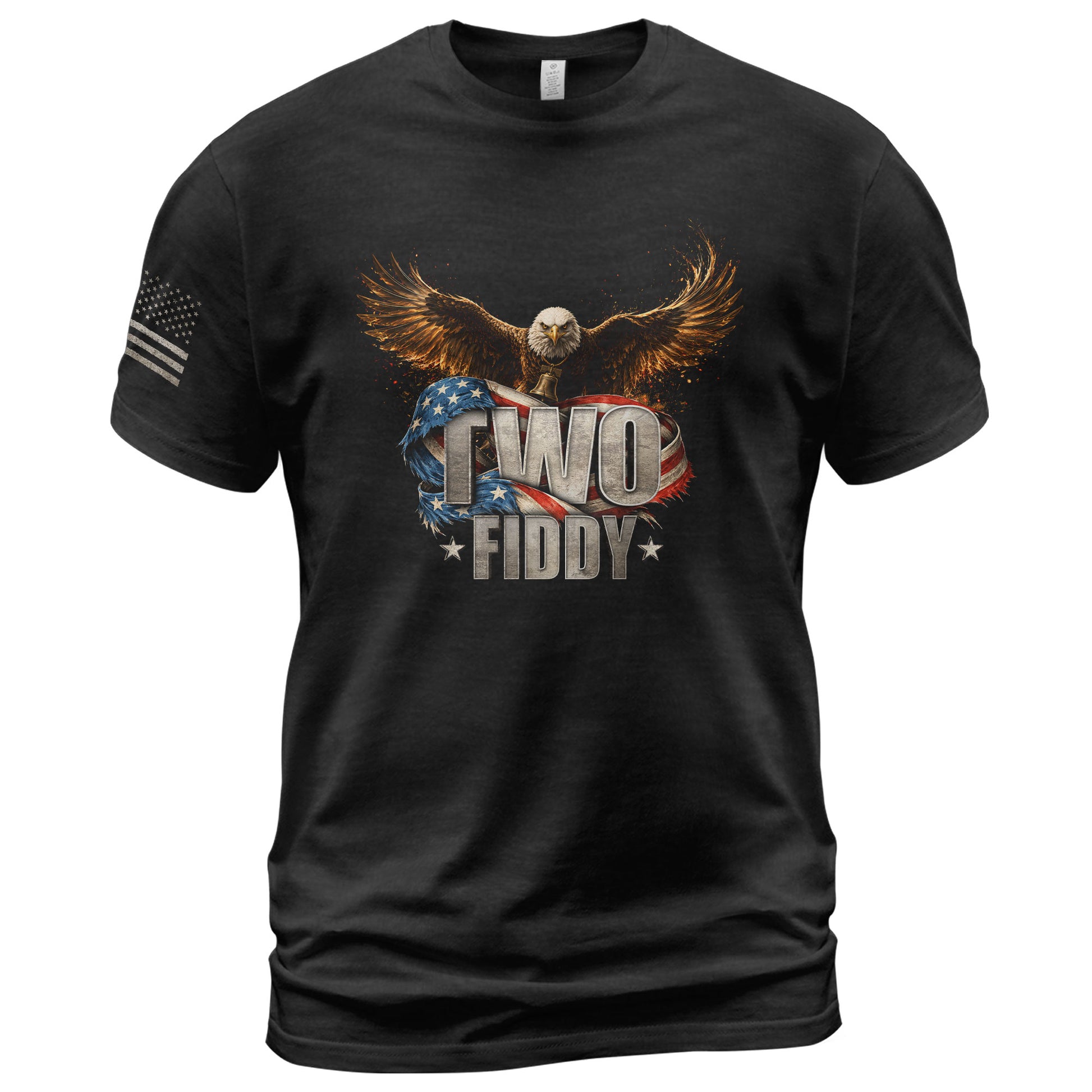 American Pride Graphic T-Shirt - Two Fiddy Eagle Flag Vintage Style Design Cotton Tee - Rust Field Wear