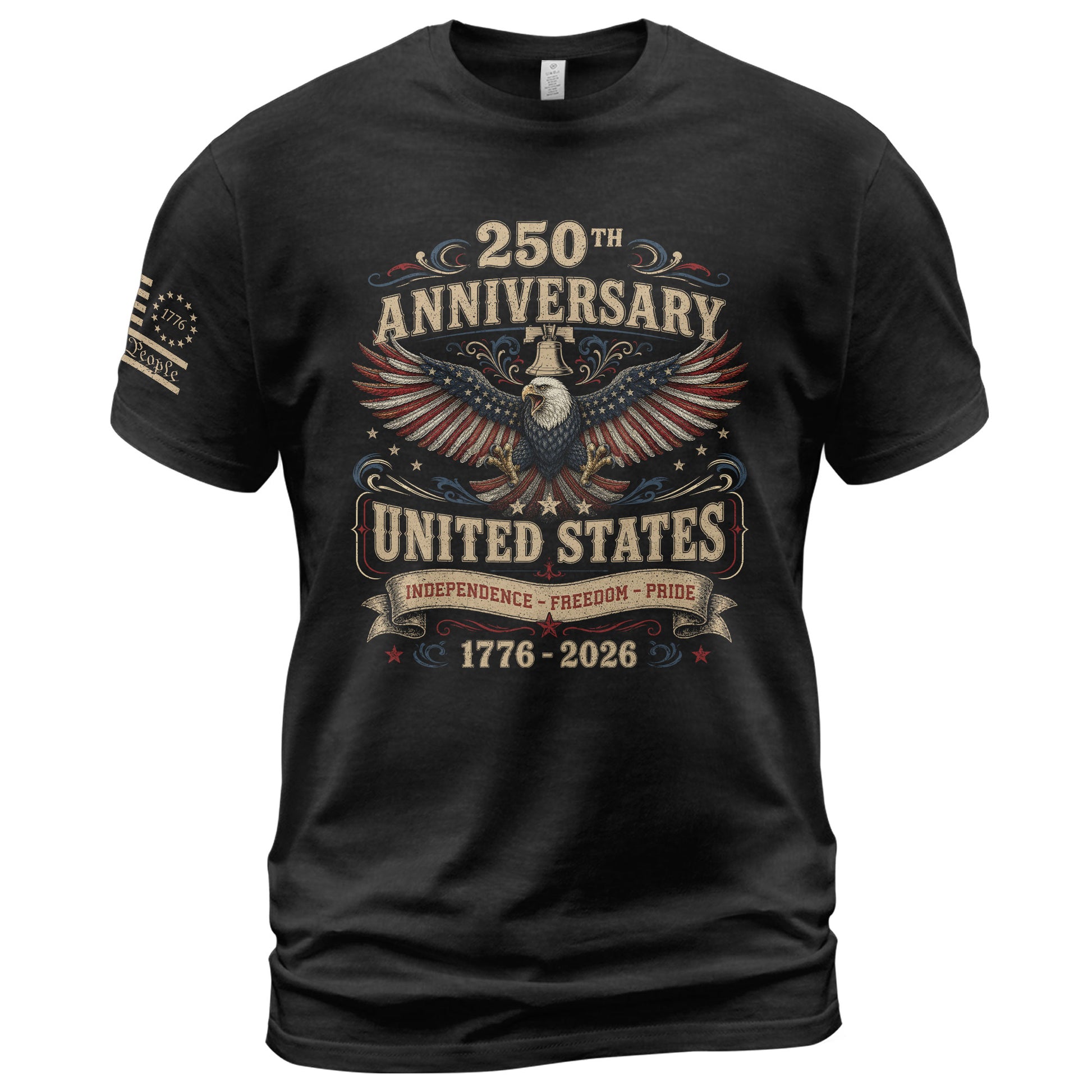 US 250th Anniversary Eagle Shirt 1776-2026 Patriotic Graphic Tee Independence Apparel - Rust Field Wear