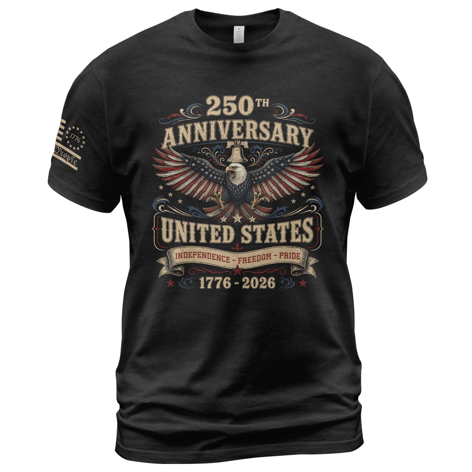 US 250th Anniversary Eagle Shirt 1776-2026 Patriotic Graphic Tee Independence Apparel - Rust Field Wear