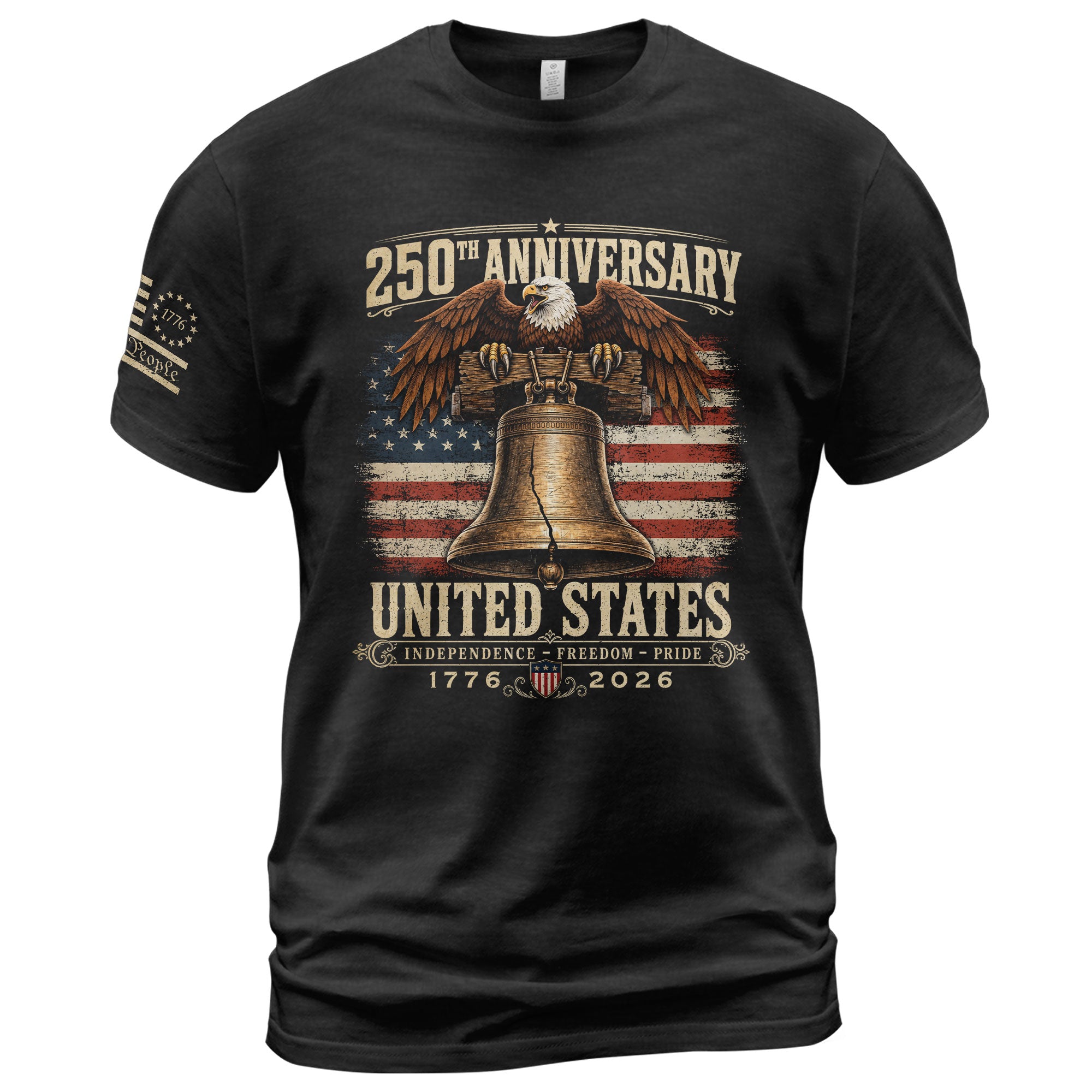 Liberty Bell Eagle Shirt 250th Anniversary 1776-2026 United States Patriotic Graphic Tee - Rust Field Wear