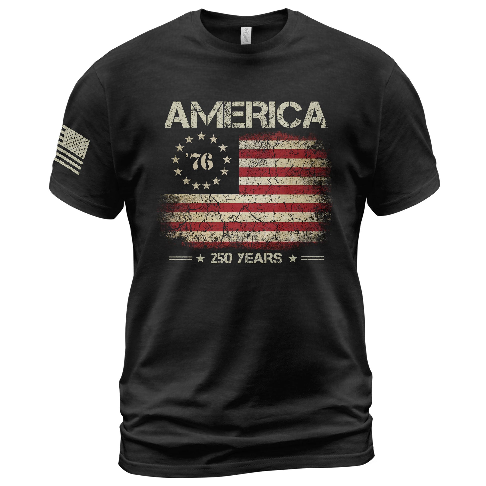 Vintage 1776 American Flag T-Shirt Patriotic Graphic Tee Men Women Casual Shirt - Rust Field Wear