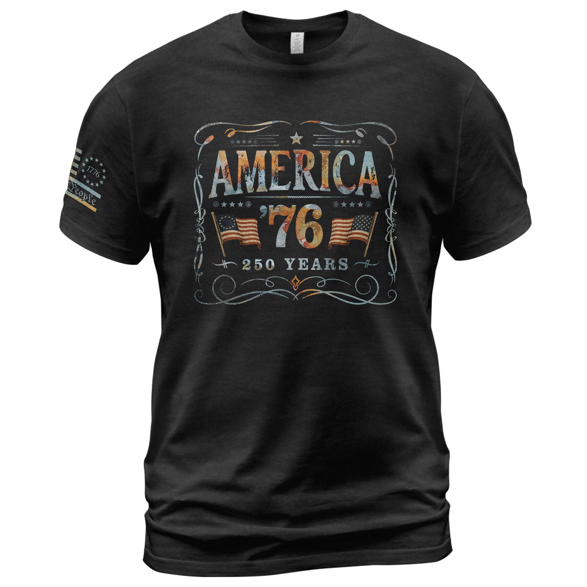American Pride 76 T-Shirt Vintage Patriotic Graphic Design Casual Birthday Gift - Rust Field Wear