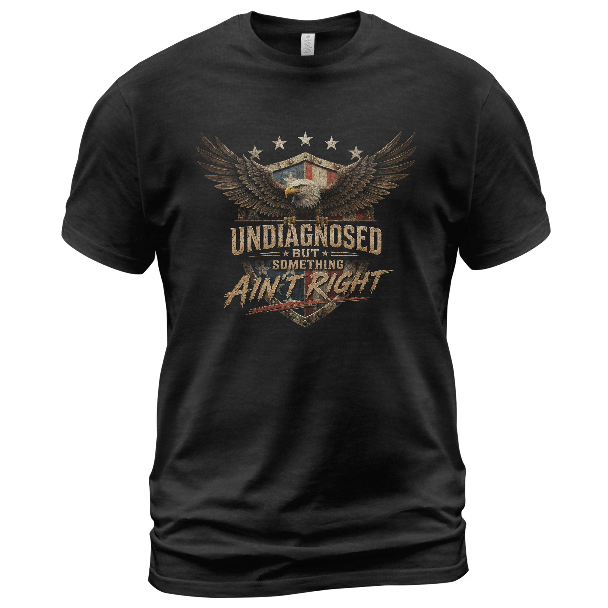 Undiagnosed But Something Ain't Right Tshirt - Patriotic Eagle Chronic Illness Tee - Rust Field Wear
