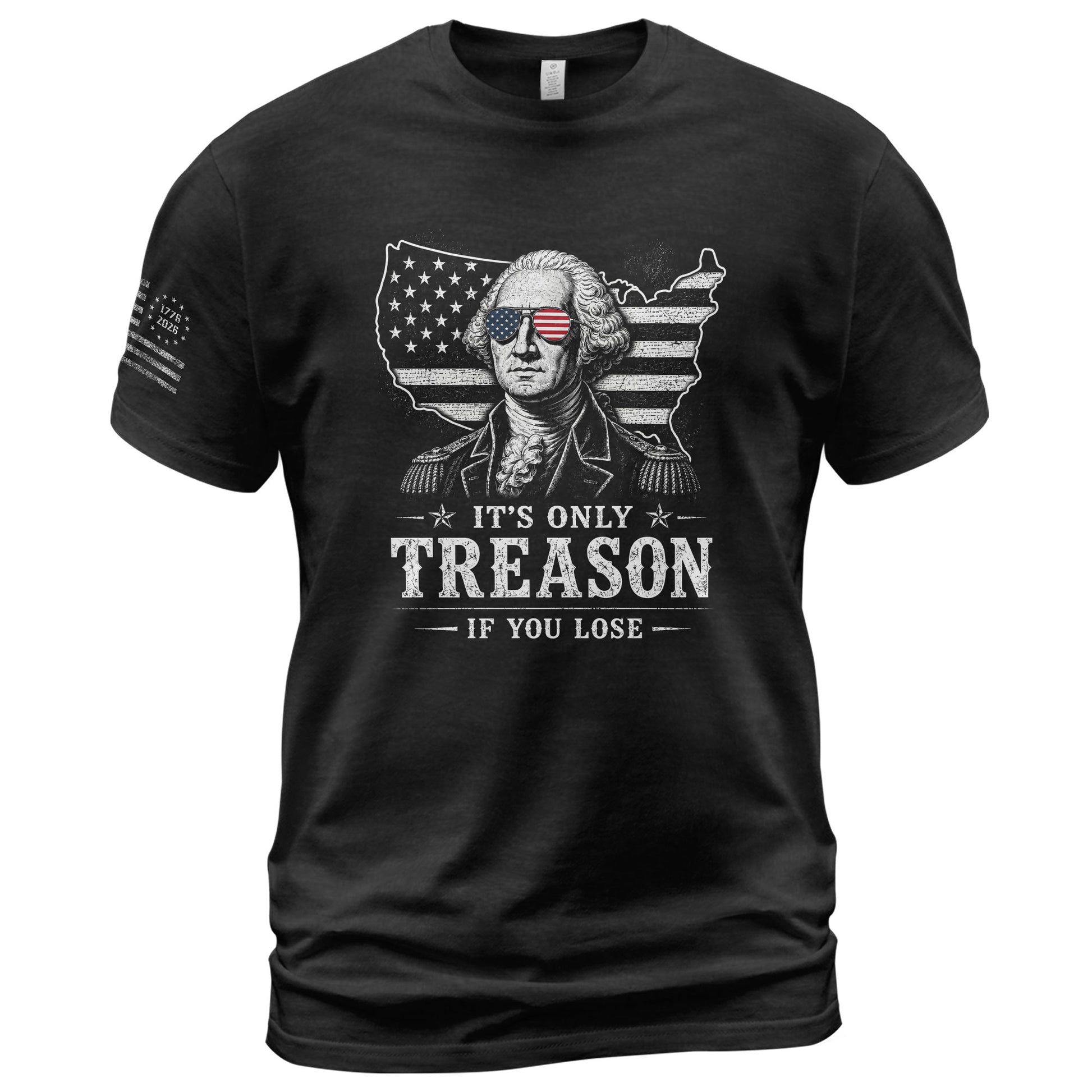It's Only Treason If You Lose Shirt George Washington USA Map Patriotic 2D Graphic Tee - Rust Field Wear
