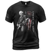 America's 250th George Washington Playing Guitar Patriotic Flag 1776-2026 T-Shirt - Rust Field Wear