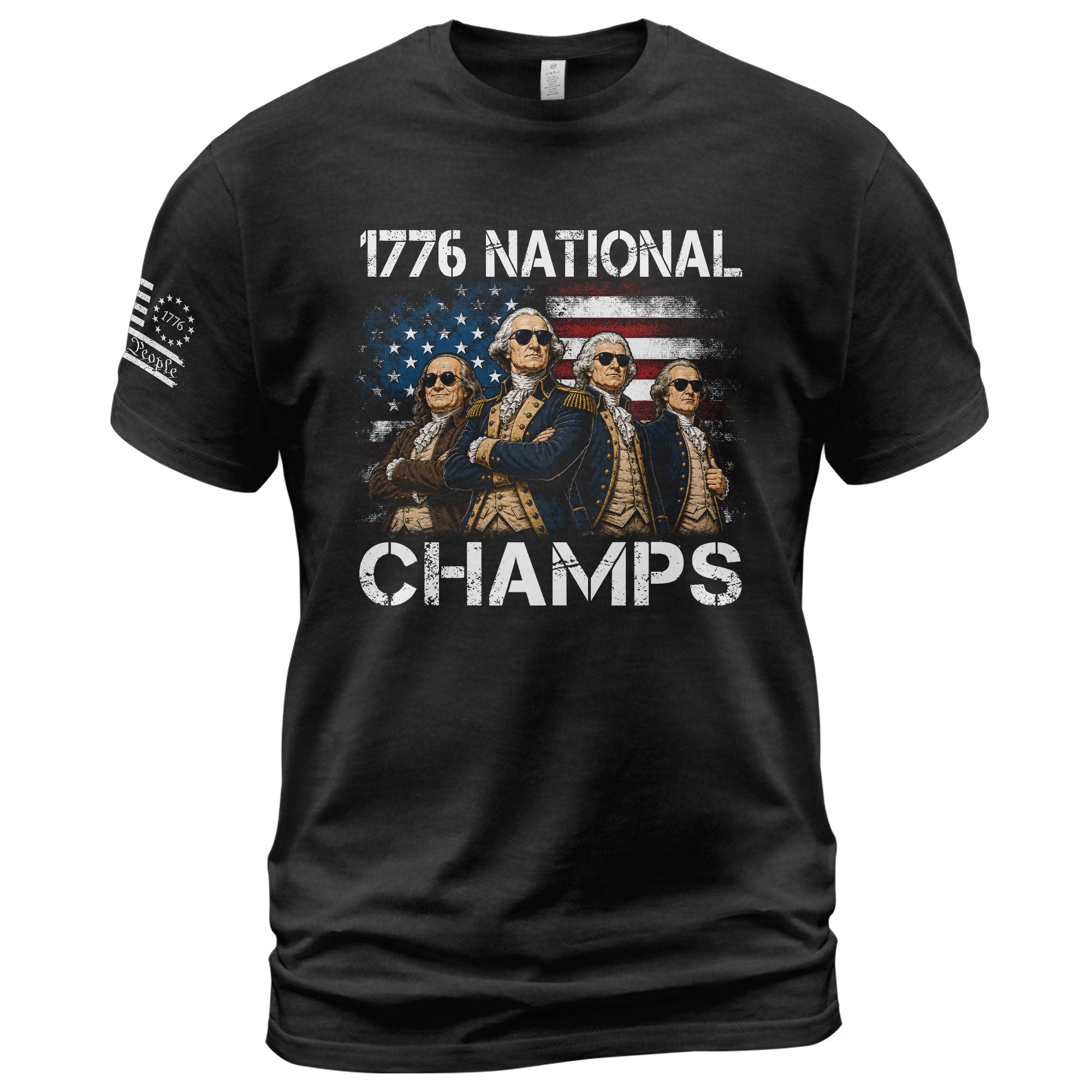 1776 National Champs T-Shirt - Patriotic Founding Fathers Graphic Tee for Men & Women - Rust Field Wear