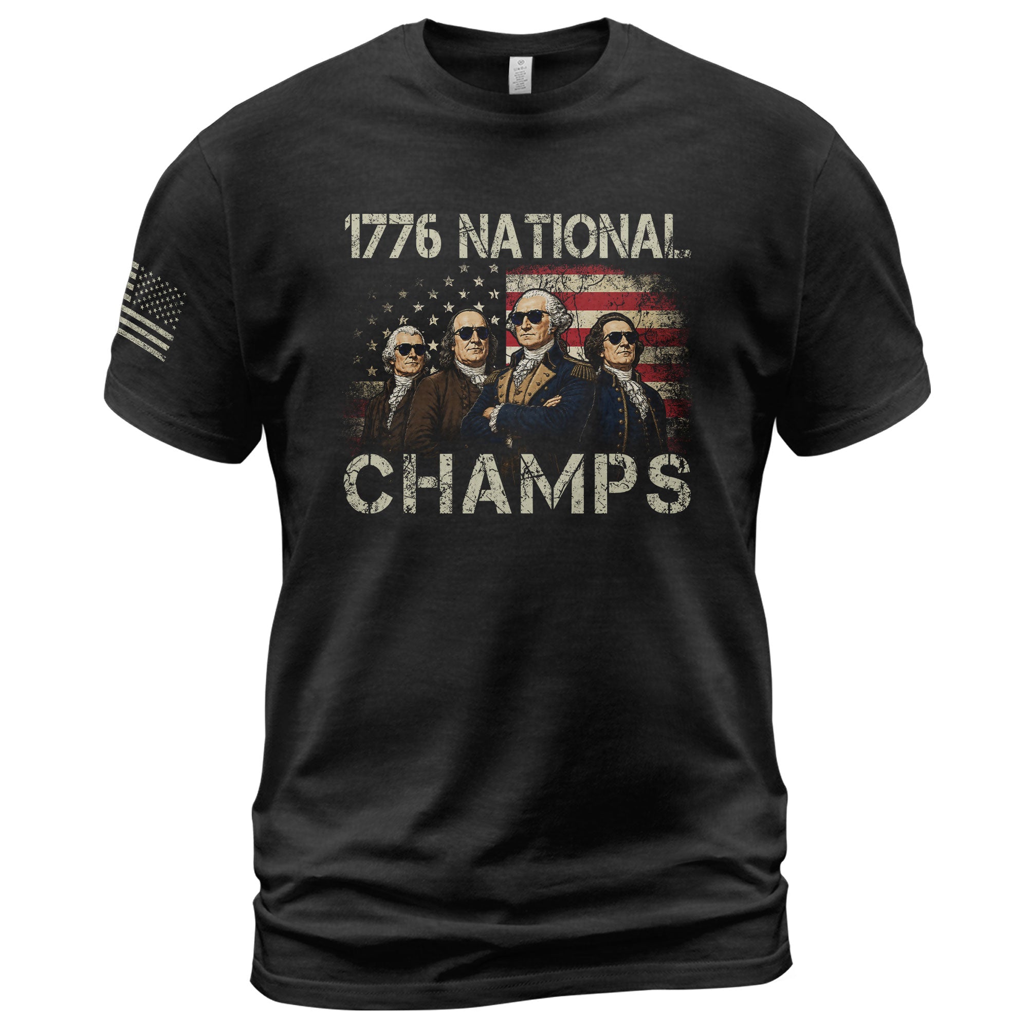 1776 National Champs T-Shirt – Patriotic Founding Fathers Graphic Tee for Casual Wear - Rust Field Wear