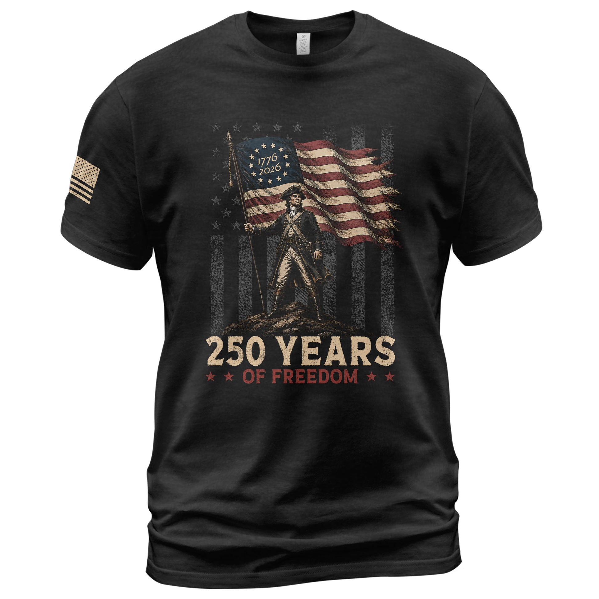 250th Anniversary Freedom Tee - Vintage George Washington Patriotic Cotton Graphic Shirt - Rust Field Wear