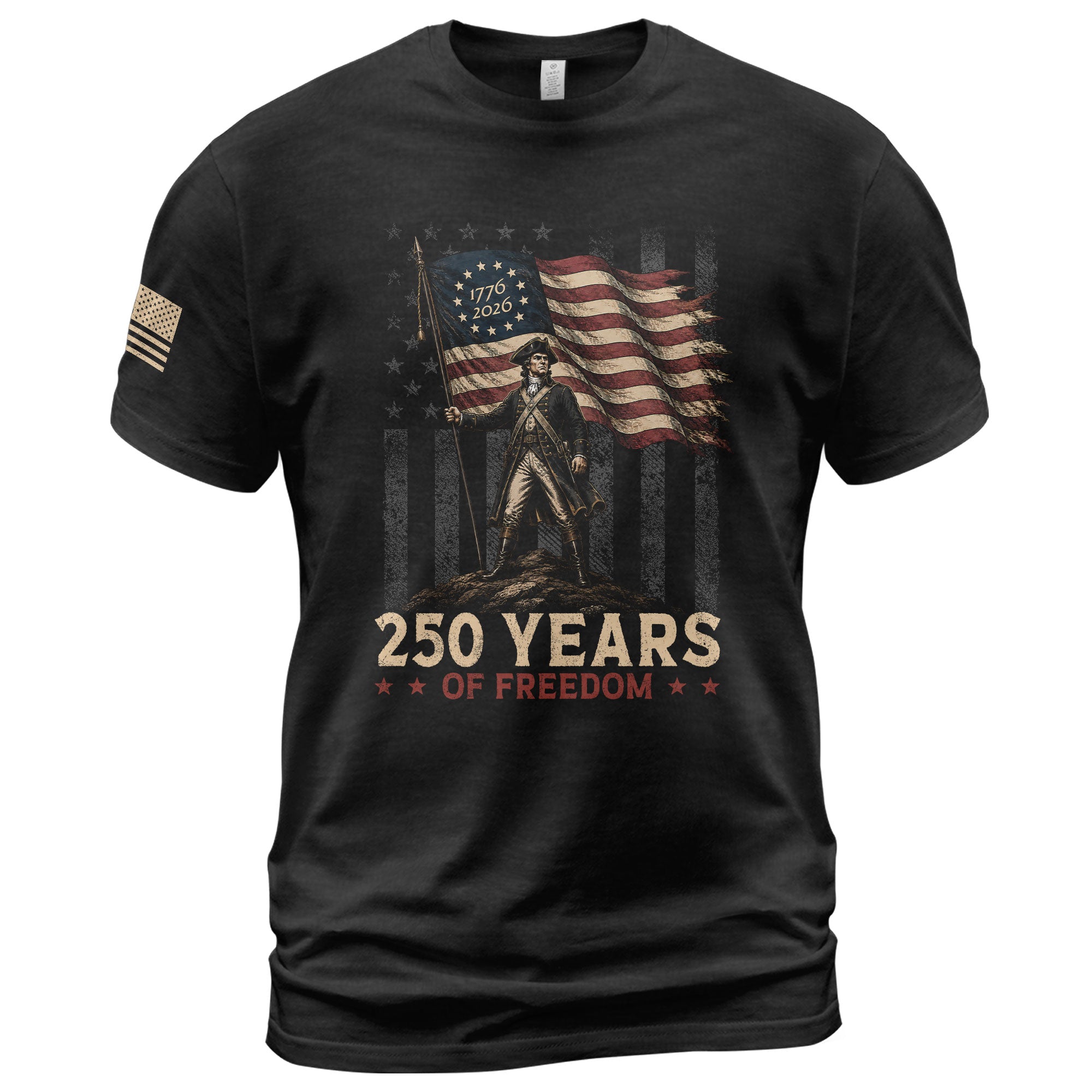 250th Anniversary Freedom Tee - Vintage George Washington Patriotic Cotton Graphic Shirt - Rust Field Wear