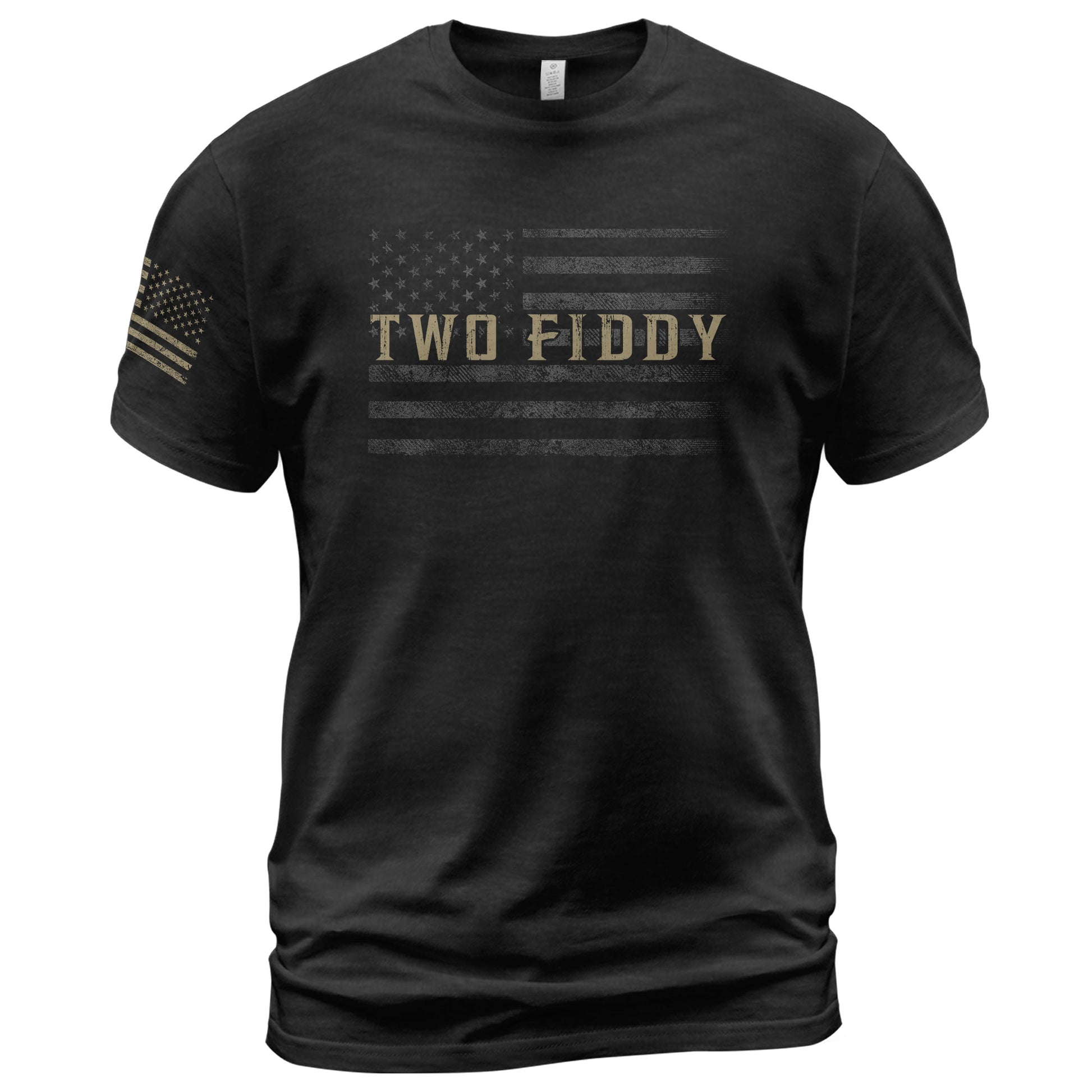 Two Fiddy Graphic T-Shirt Vintage Style Flag Design Casual Apparel Short Sleeve Tee - Rust Field Wear