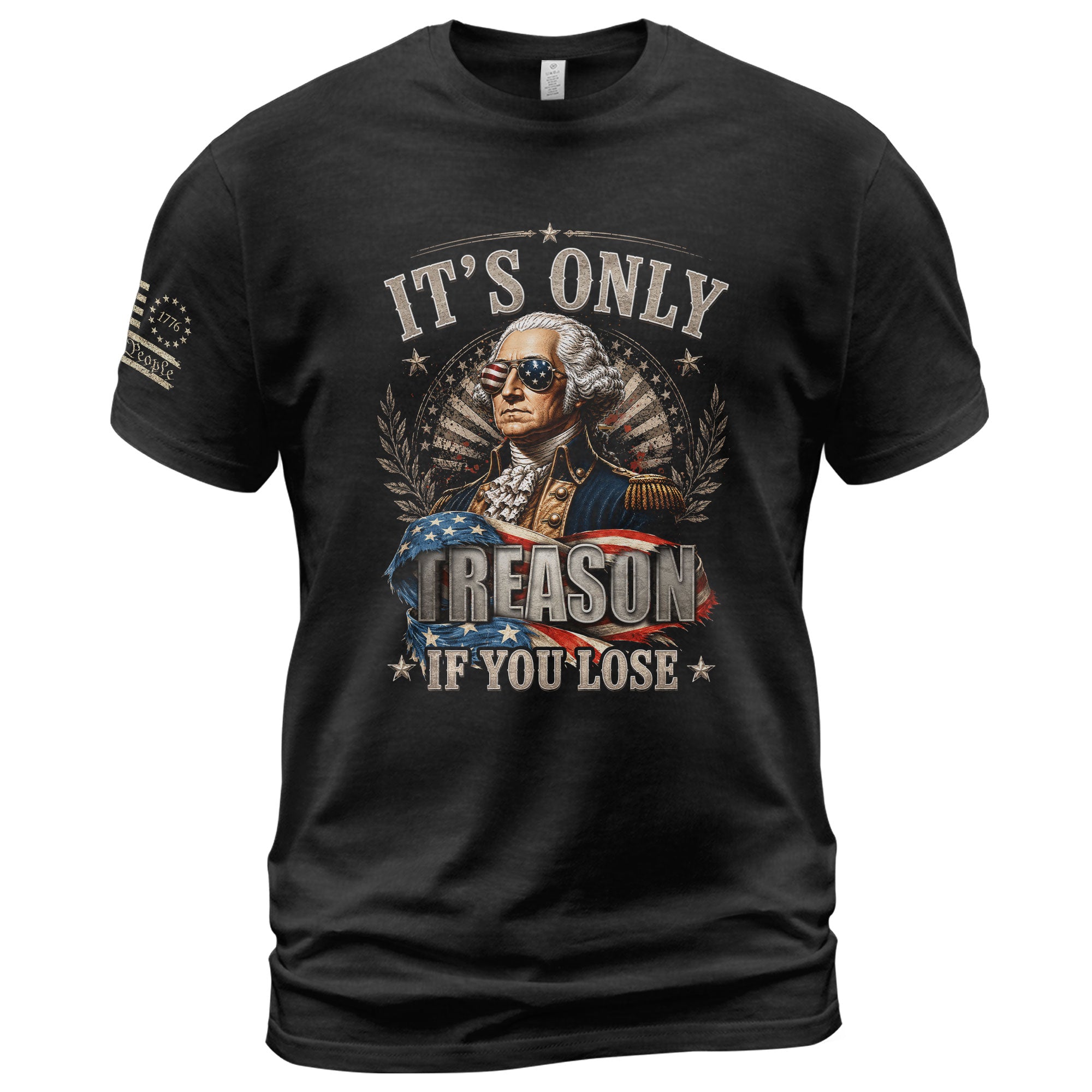 Vintage Style Patriotic T-Shirt - It’s Only Treason If You Lose Liberty Bell Design - Rust Field Wear