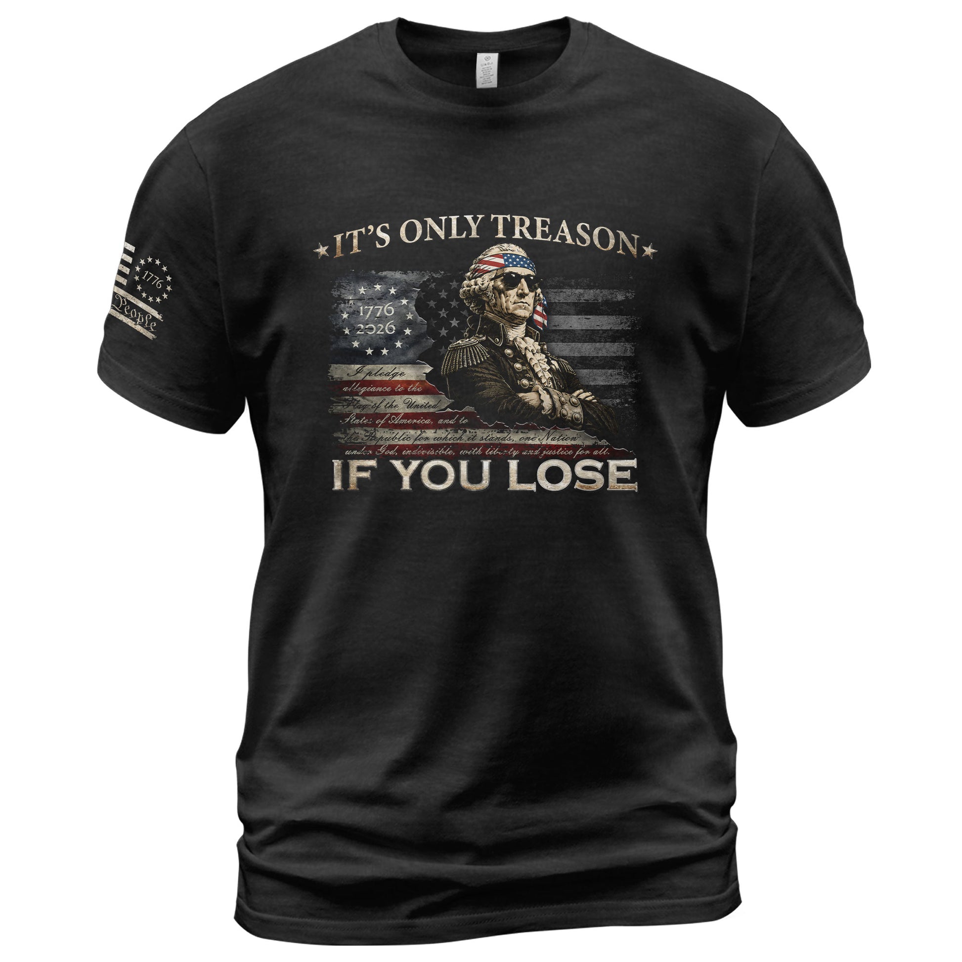 It's Only Treason If You Lose T-Shirt George Washington Patriotic Vintage Flag Tee - Rust Field Wear