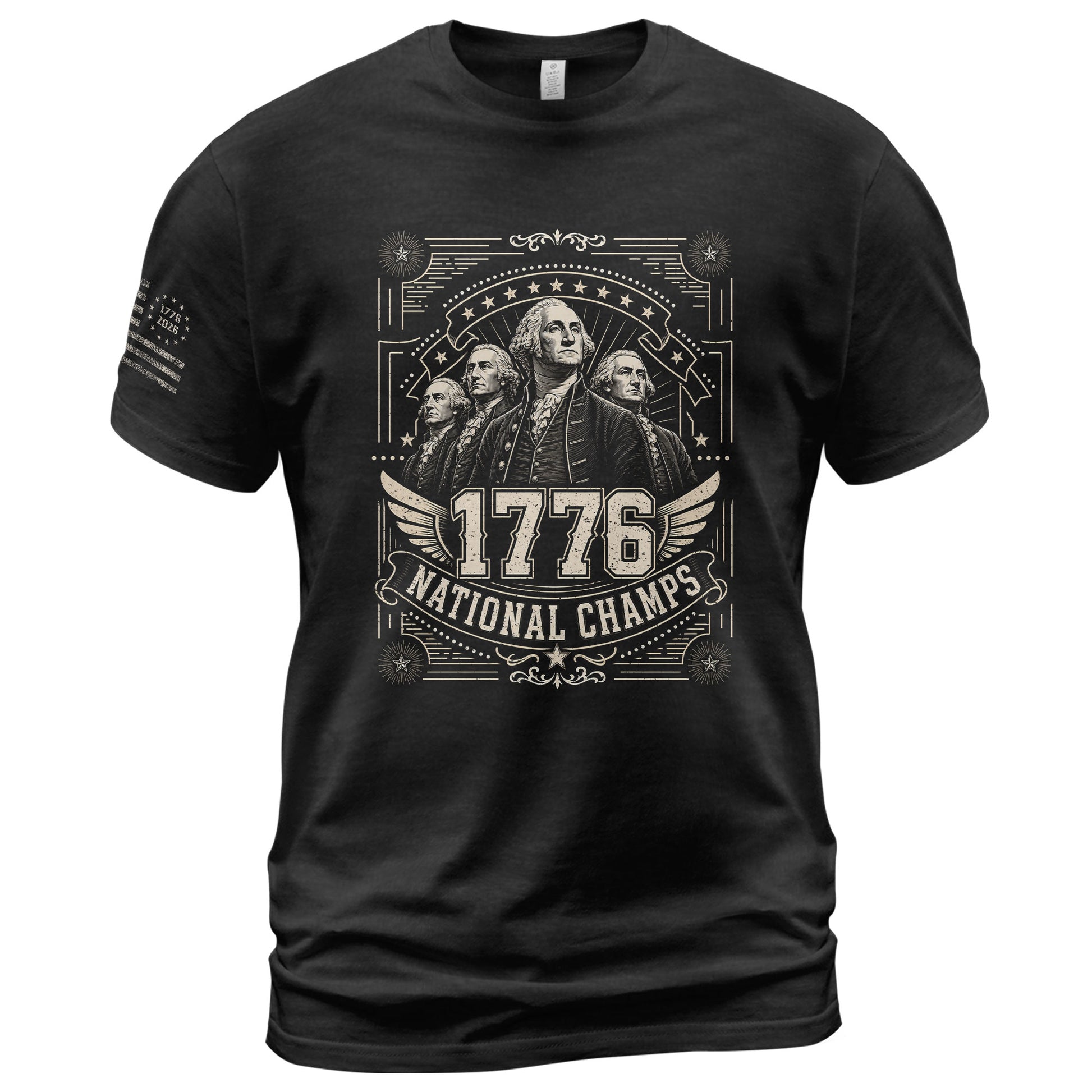 Patriotic 1776 National Champs T-Shirt - Vintage Style Founding Fathers Apparel Design - Rust Field Wear