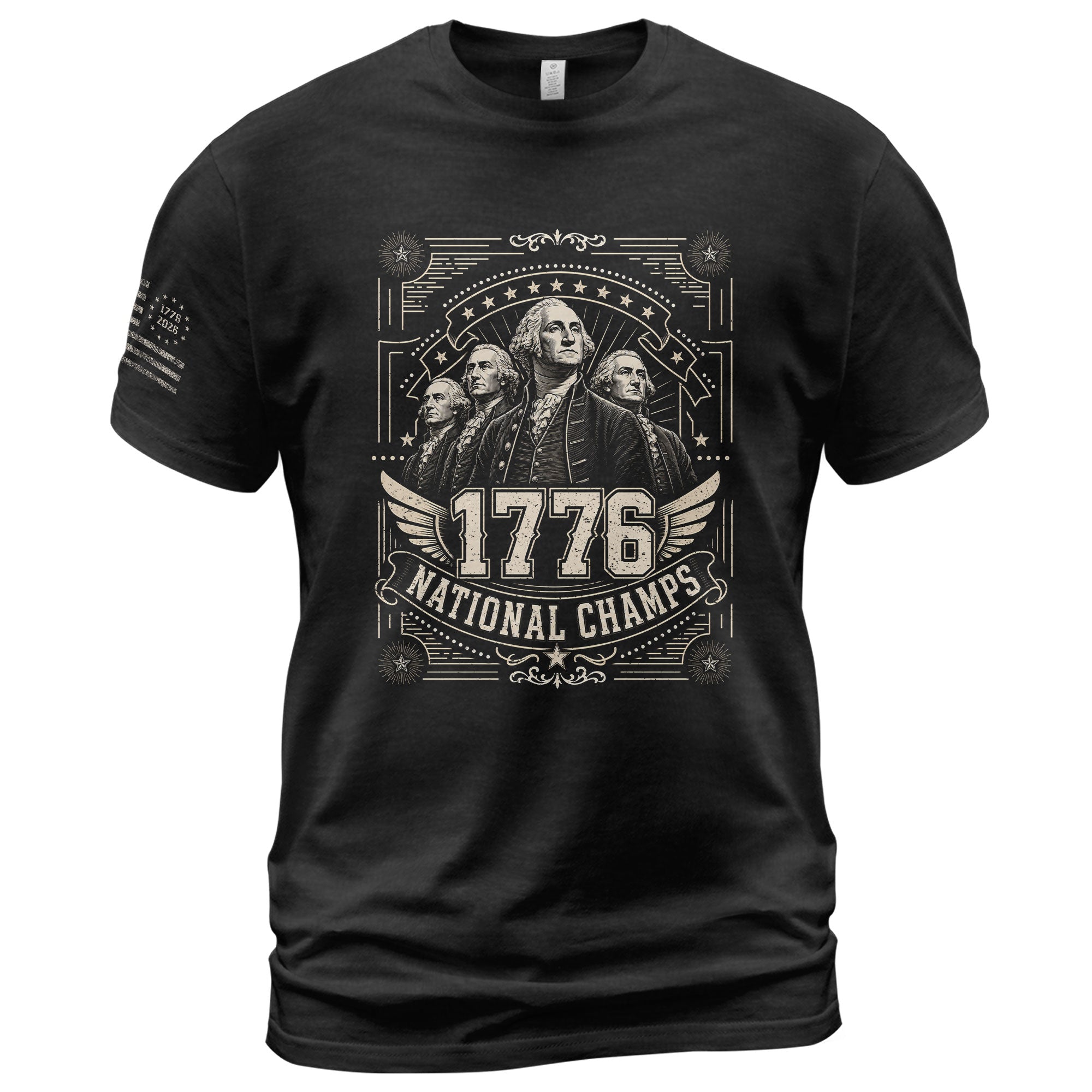 Patriotic 1776 National Champs T-Shirt - Vintage Style Founding Fathers Apparel Design - Rust Field Wear