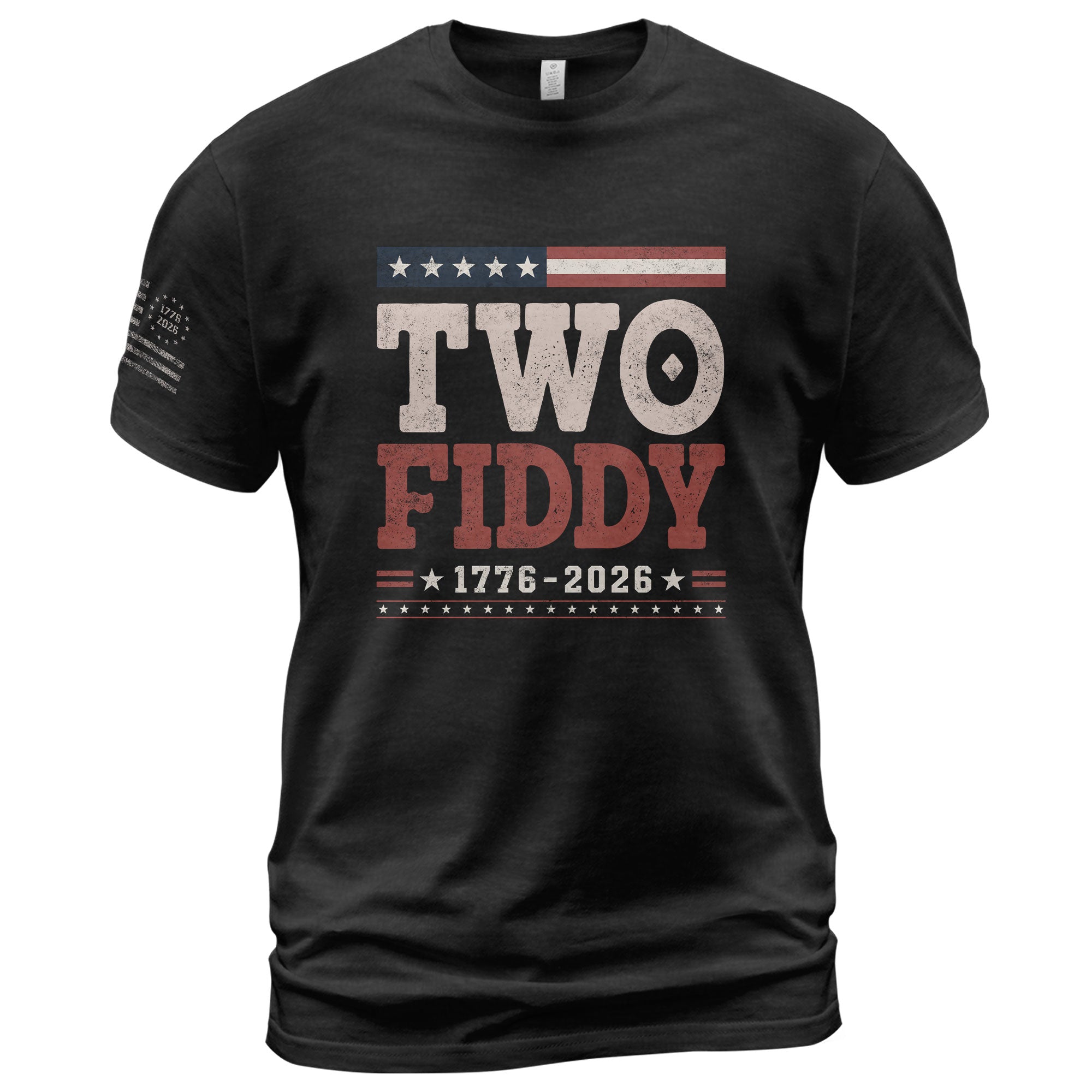Two Fiddy 1776-2026 Patriotic T-Shirt - Vintage American Independence Graphic Tee - Rust Field Wear